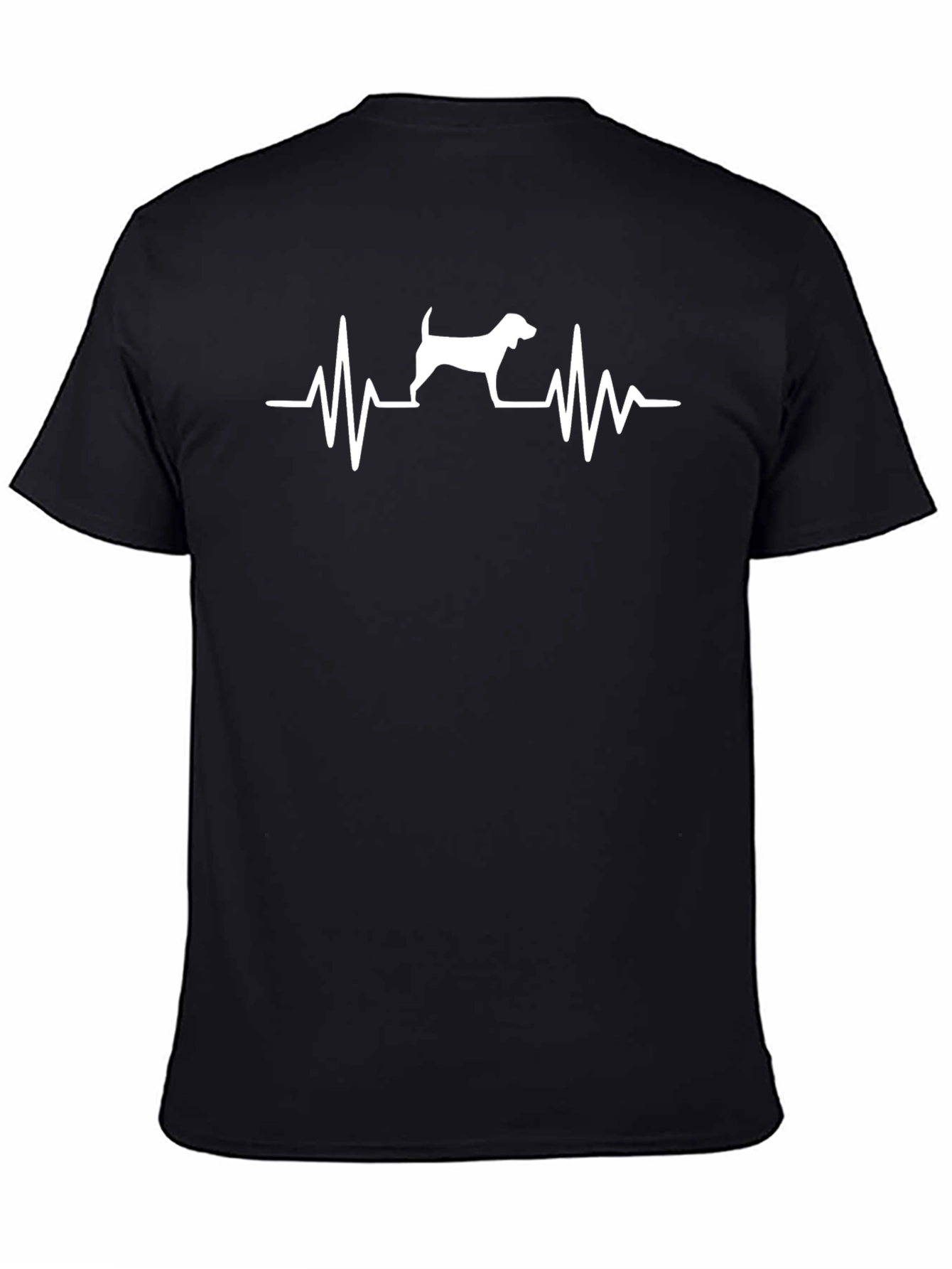Dog Heartbeat Graphic T-Shirt - Black