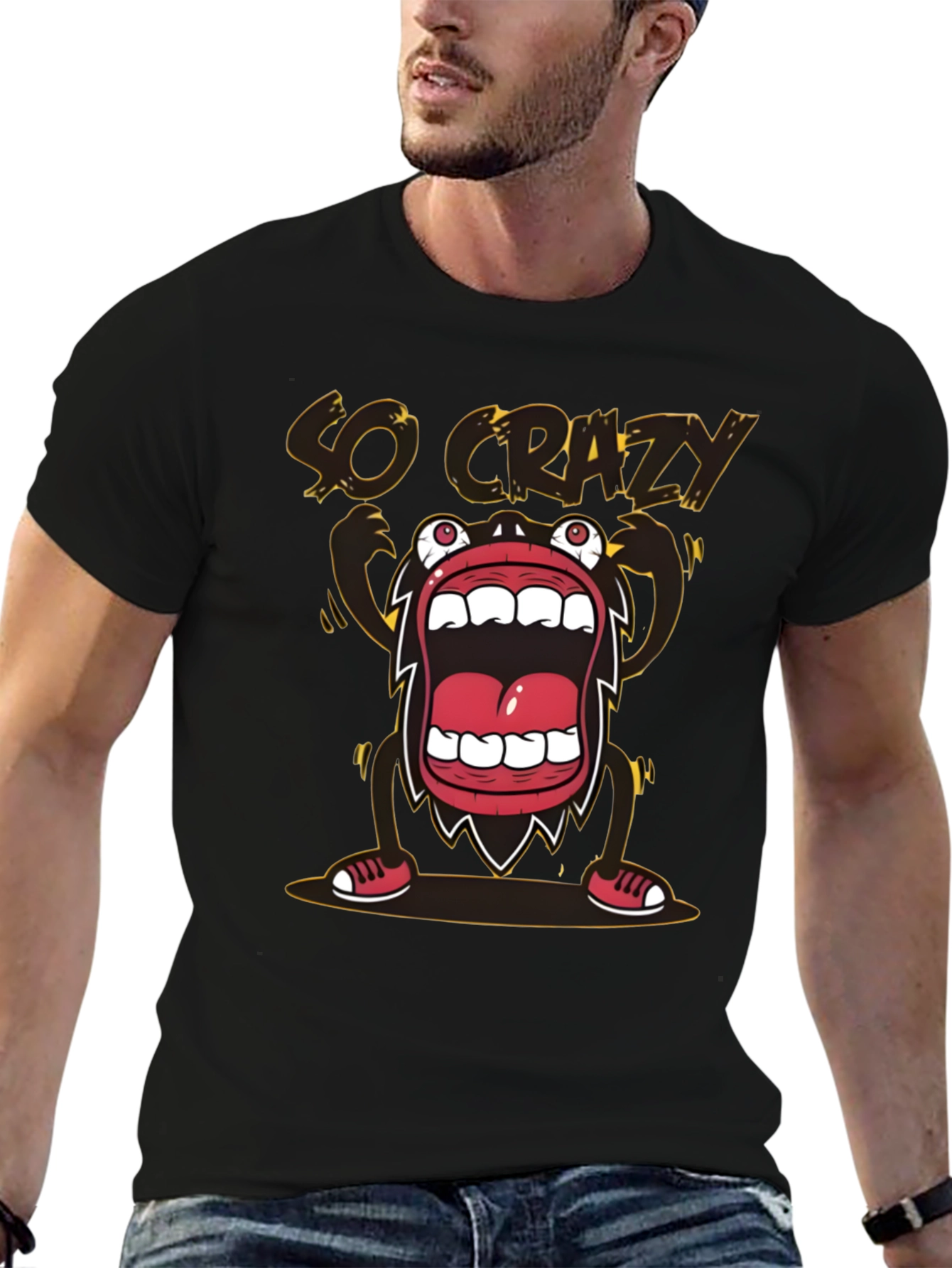 So Crazy Graphic T-Shirt - Bold Black Tee
