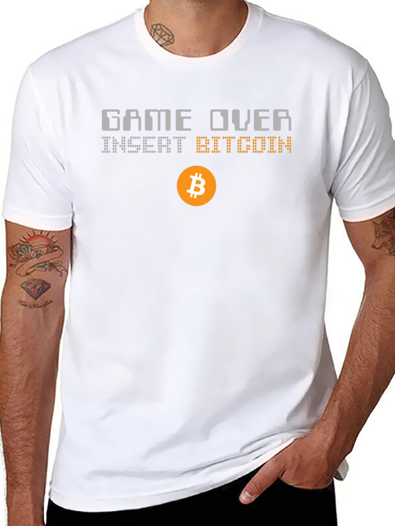 Game Over Insert Bitcoin Graphic T-Shirt