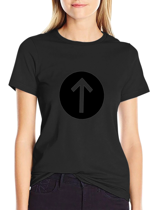 Black T-Shirt with Upward Arrow Graphic