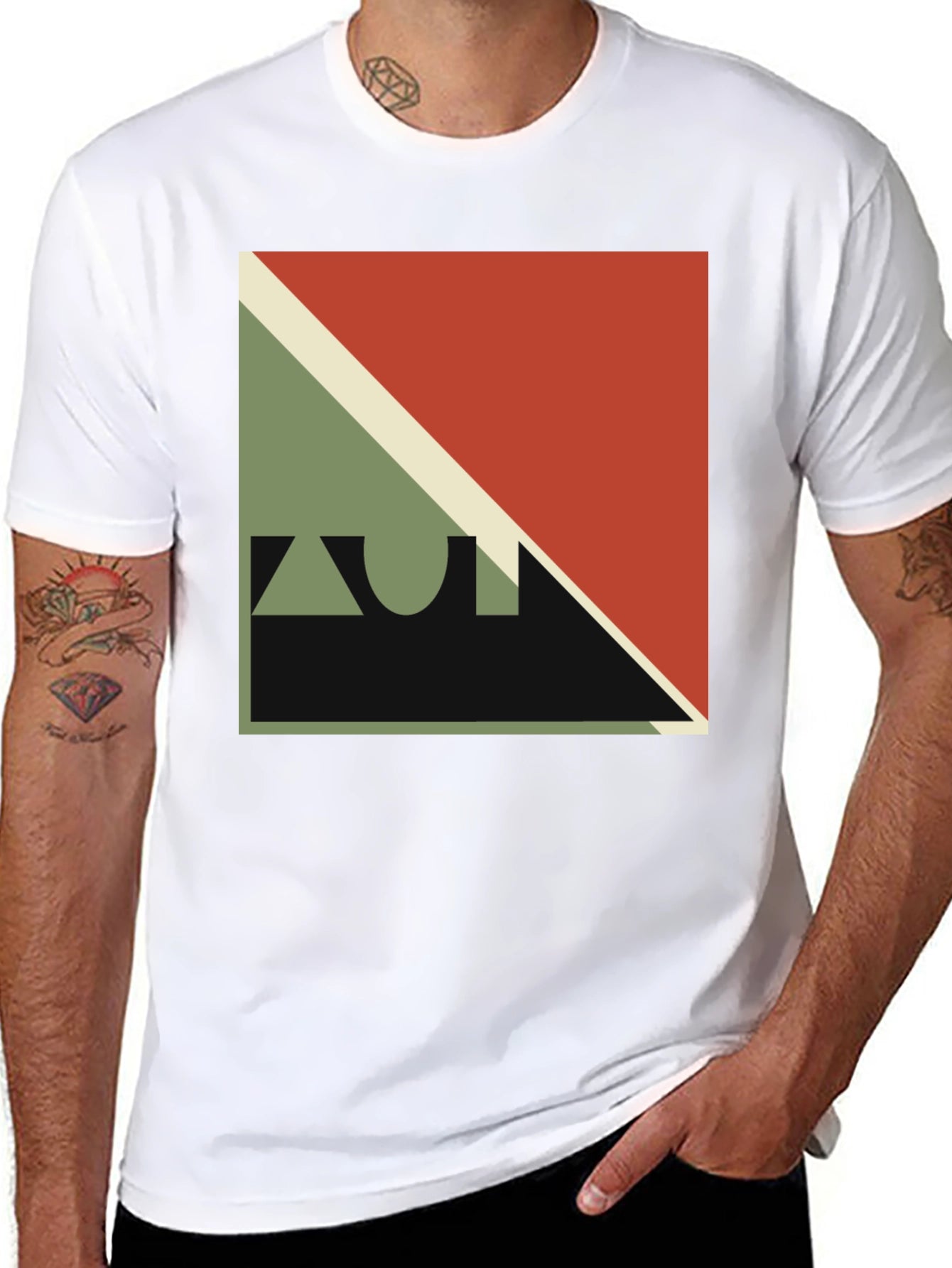 Geometric Design Black T-Shirt