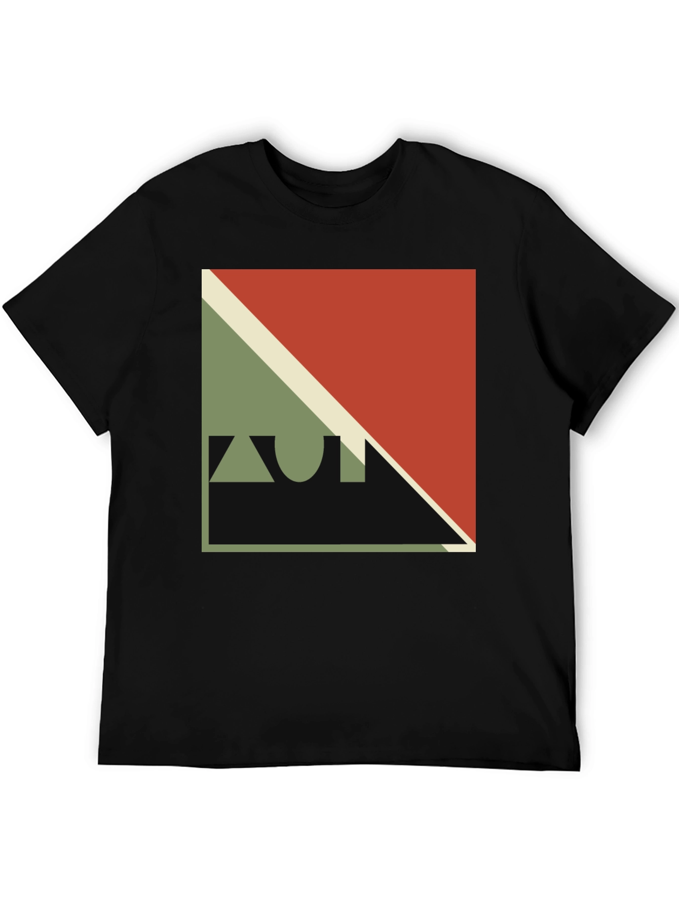 Geometric Design Black T-Shirt