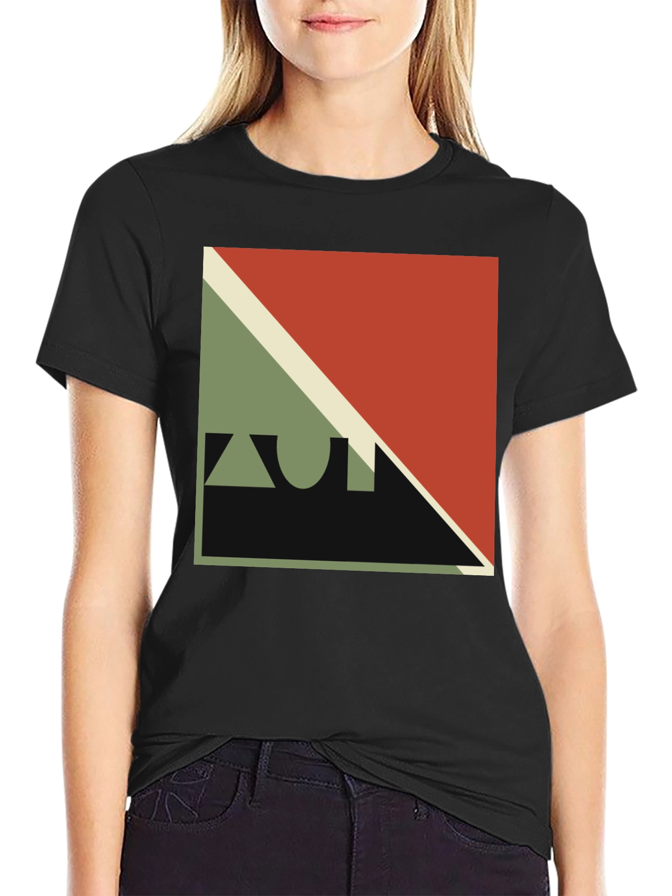 Geometric Design Black T-Shirt