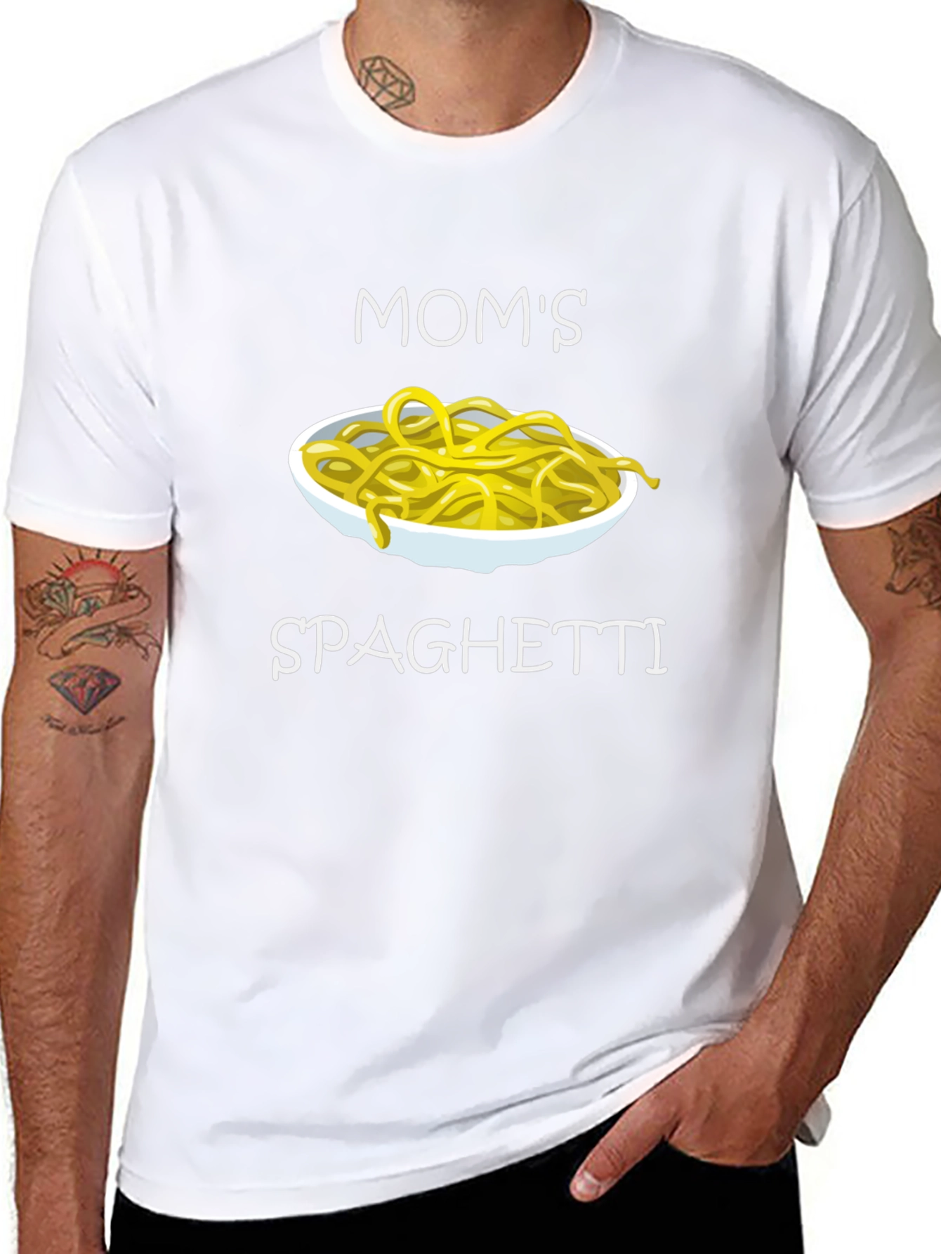 Moms Spaghetti Graphic Tee - Funny Food T-Shirt