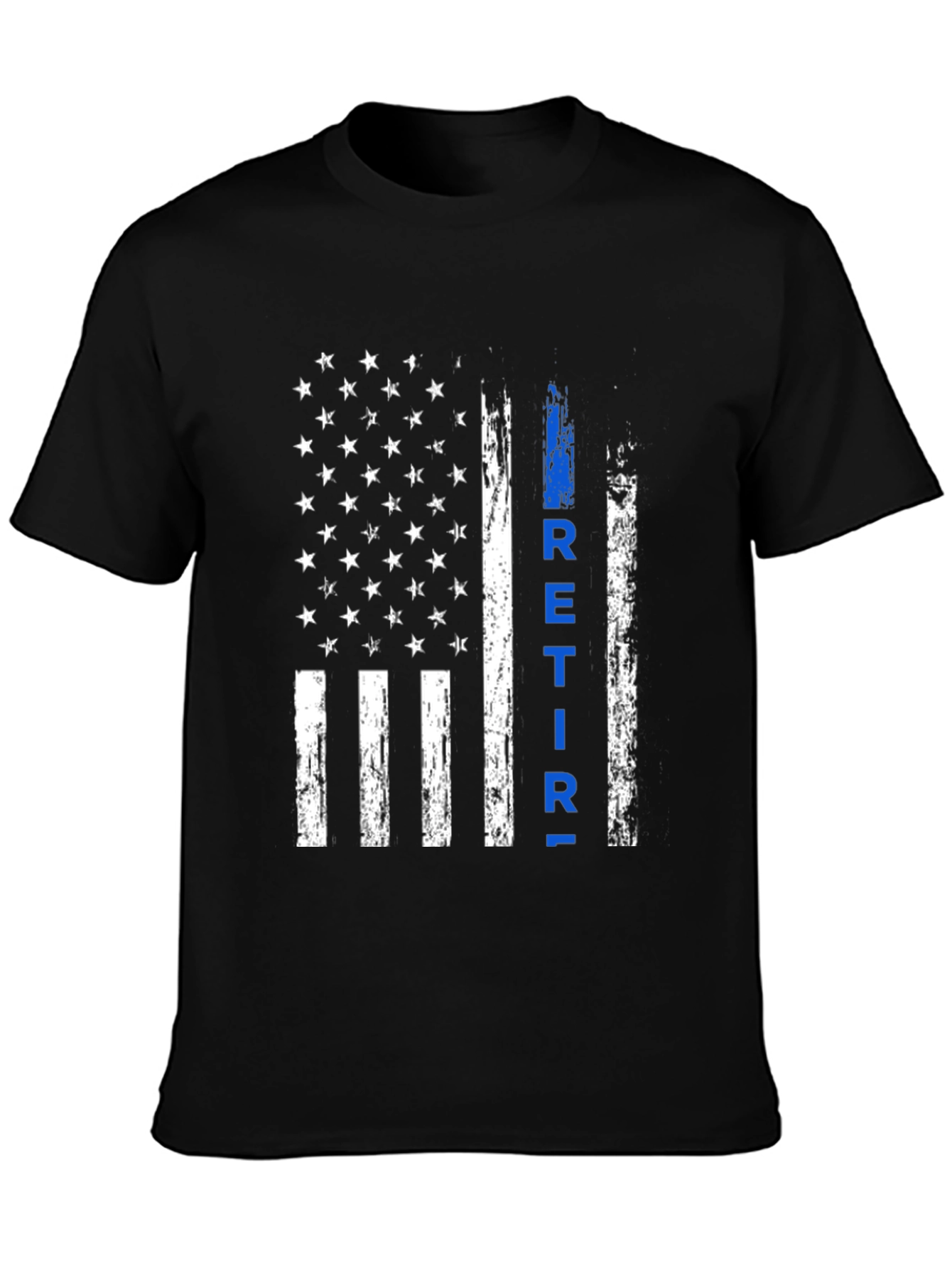 Retired Police Officer Thin Blue Line Flag T-Shirt