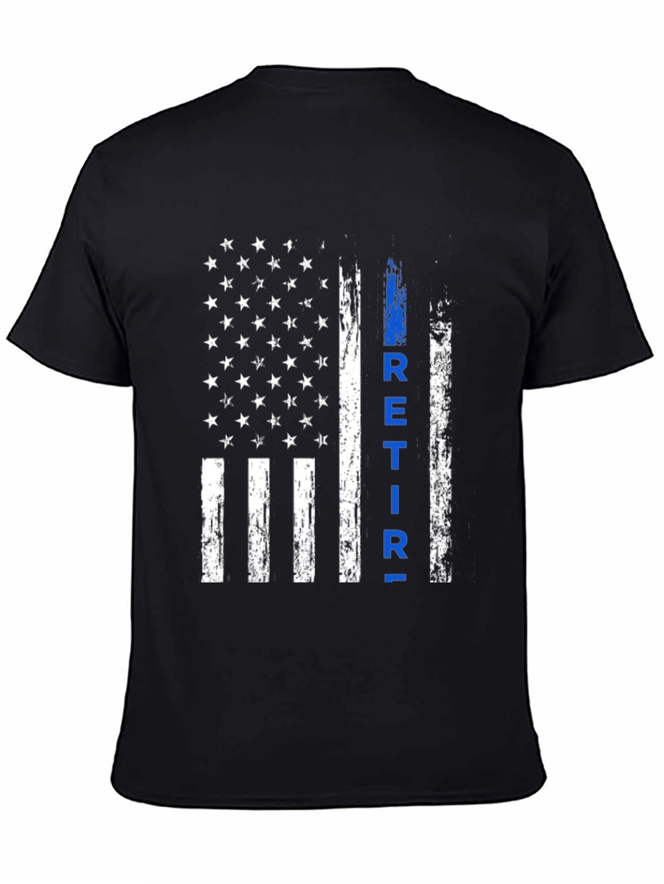 Retired Police Officer Thin Blue Line Flag T-Shirt