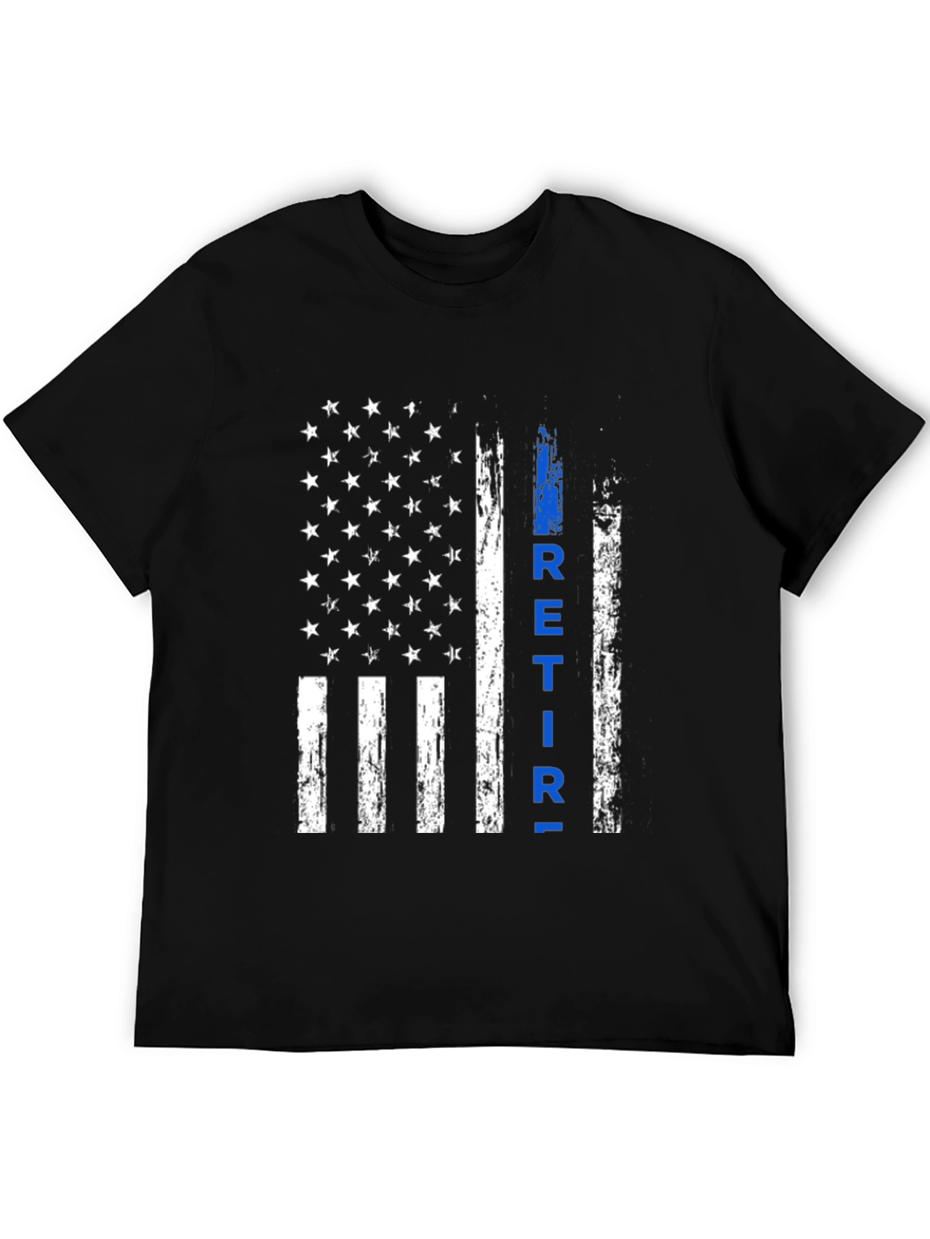 Retired Police Officer Thin Blue Line Flag T-Shirt