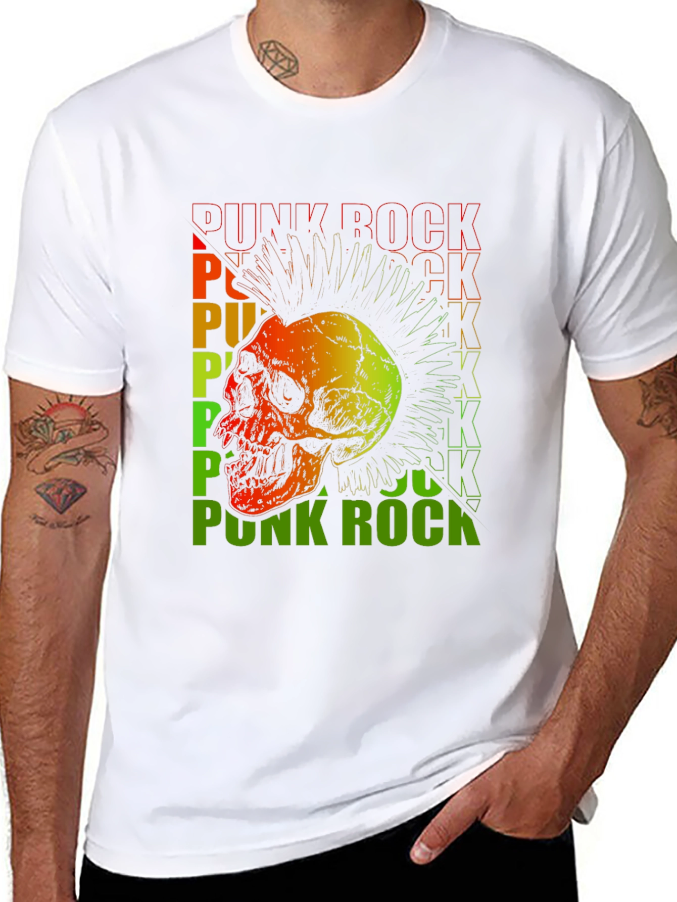 Punk Rock Skull Graphic Tee