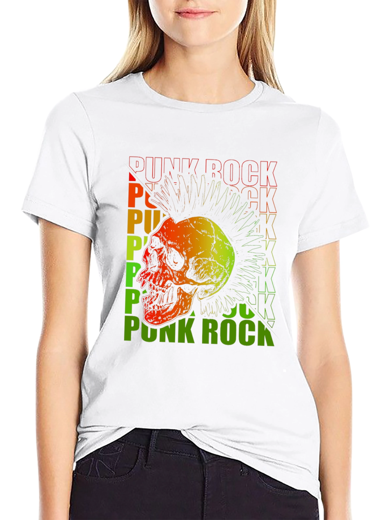 Punk Rock Skull Graphic Tee