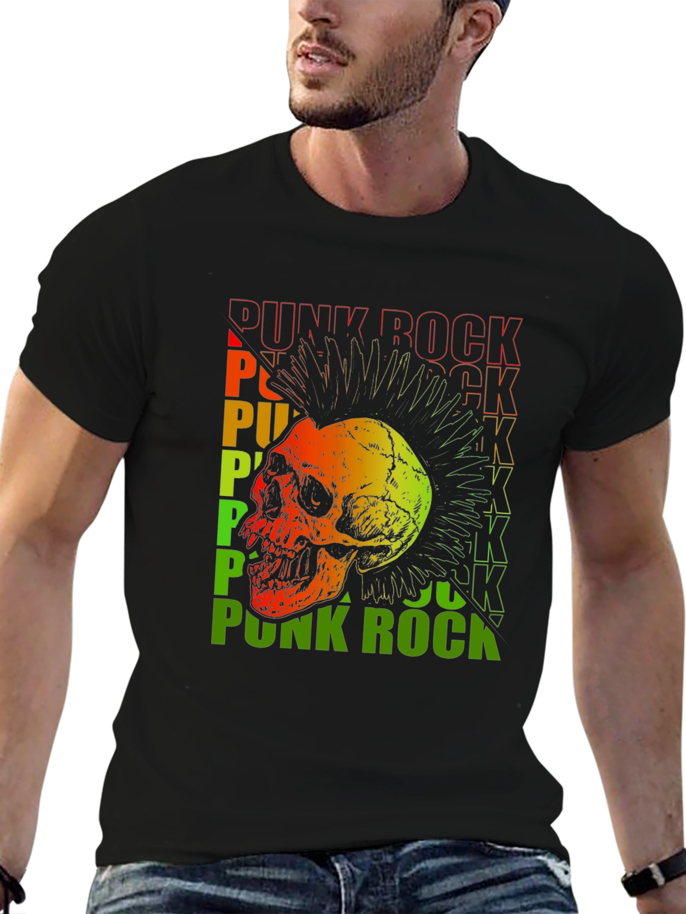 Punk Rock Skull Graphic Tee
