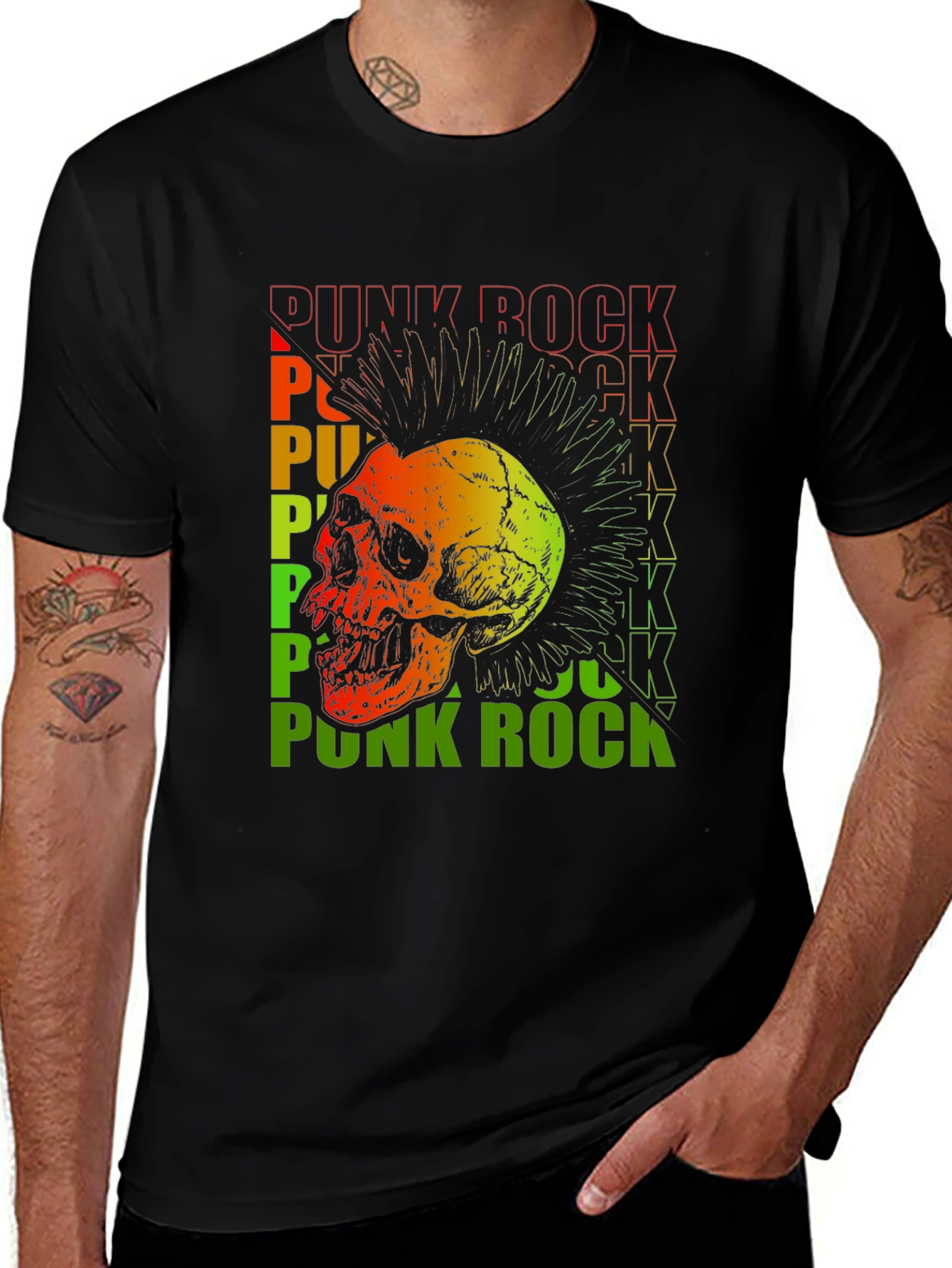 Punk Rock Skull Graphic Tee