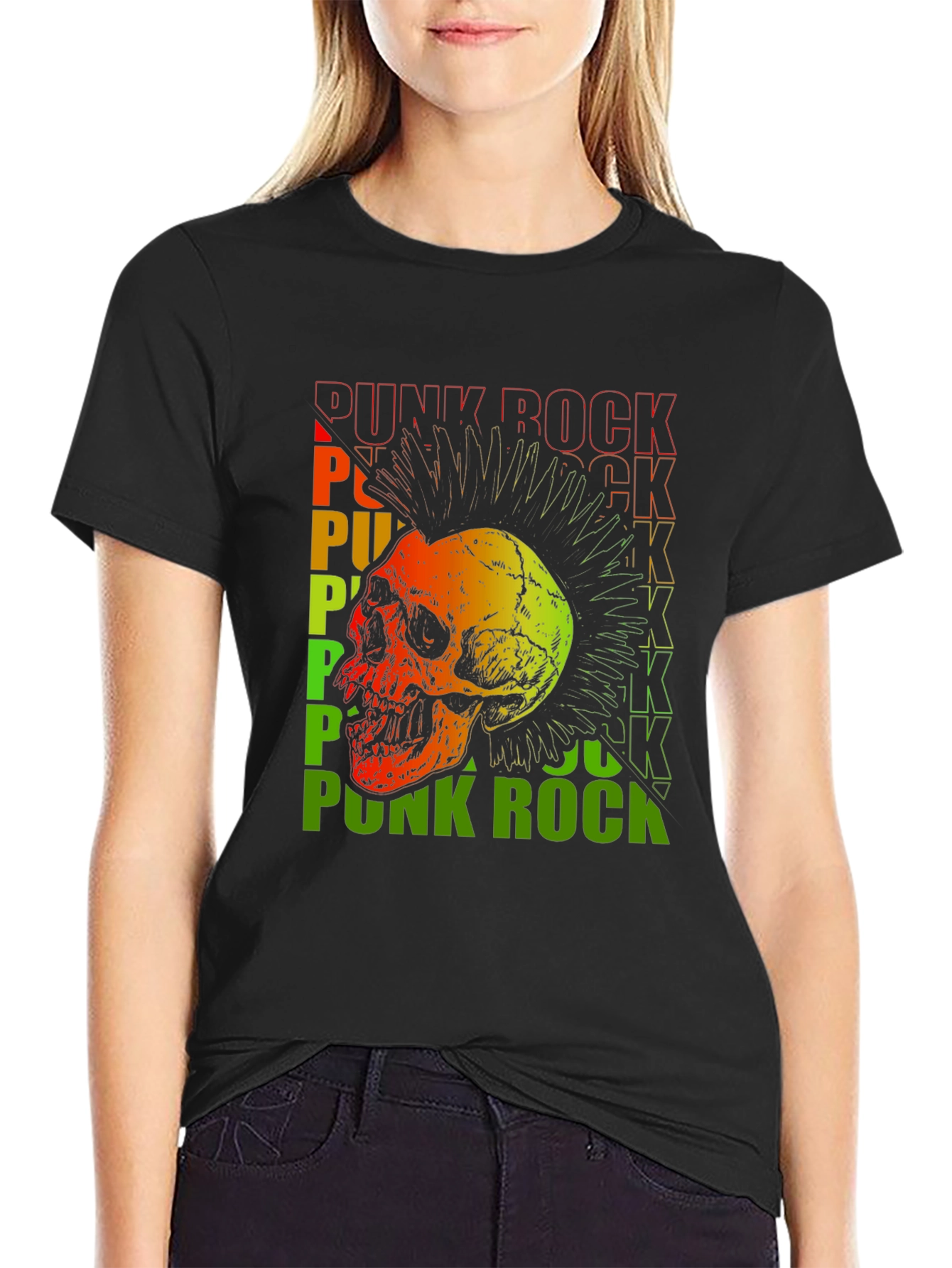 Punk Rock Skull Graphic Tee