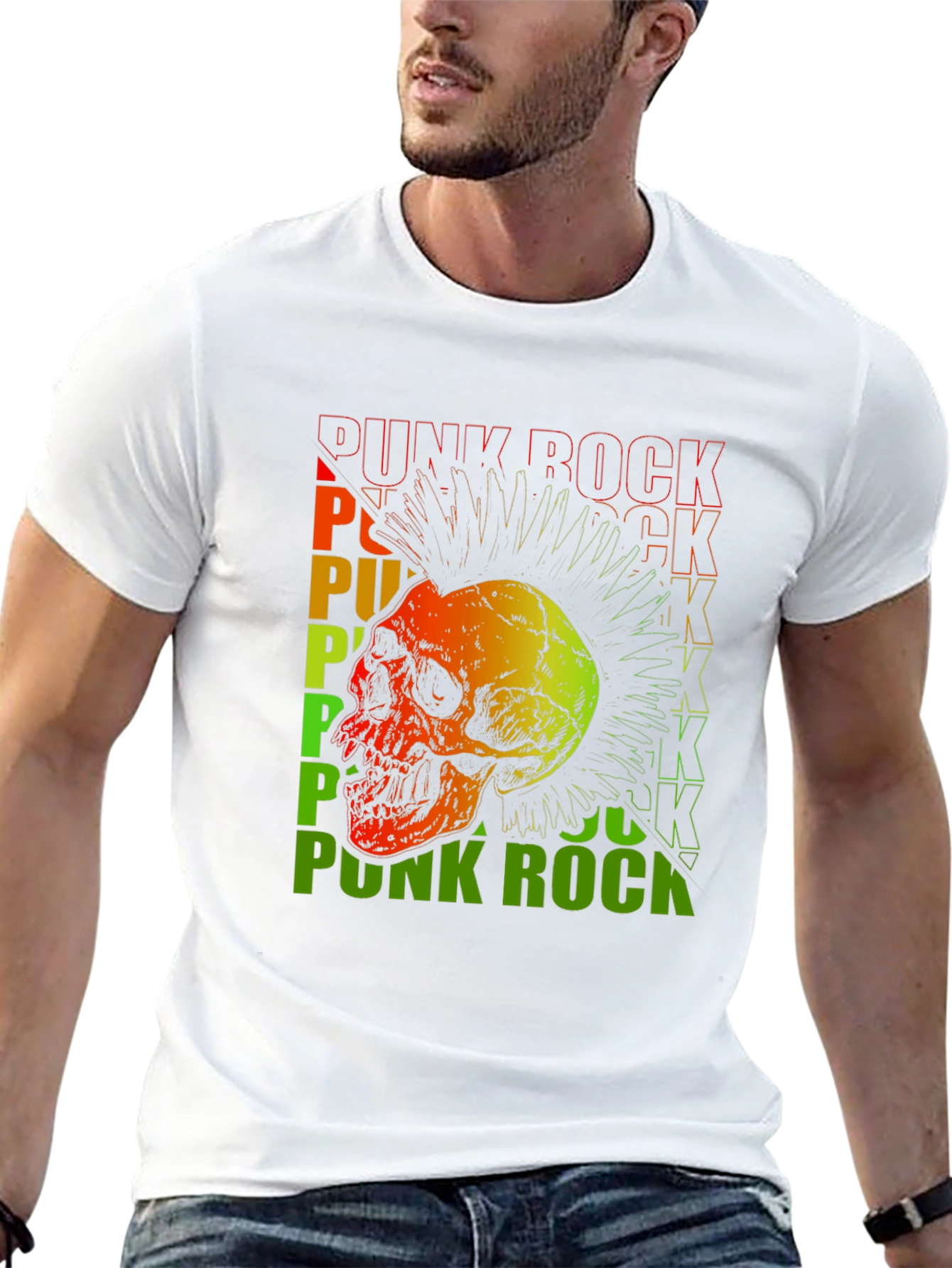 Punk Rock Skull Graphic Tee