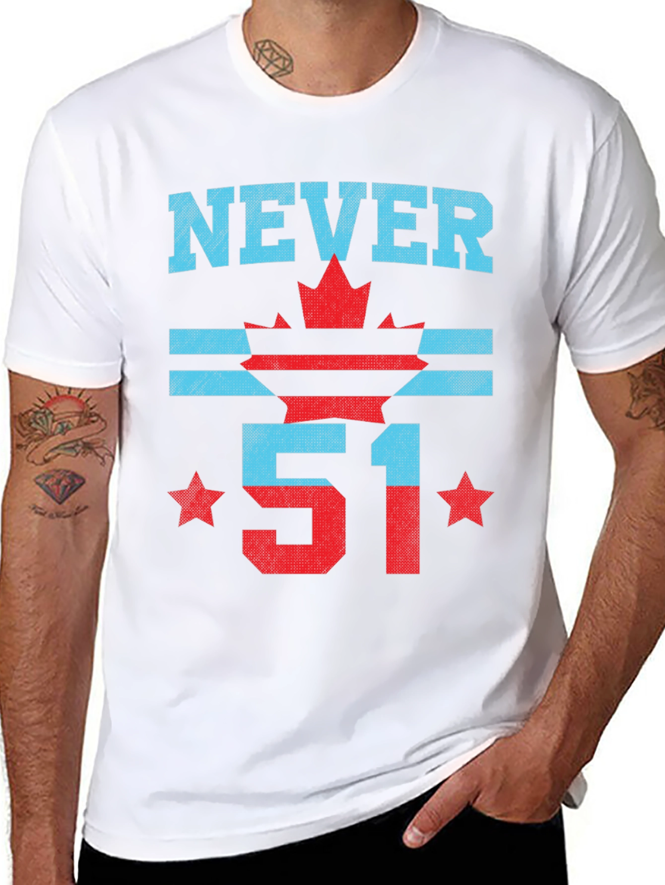 Never 51 T-Shirt: Canada Flag Graphic Tee