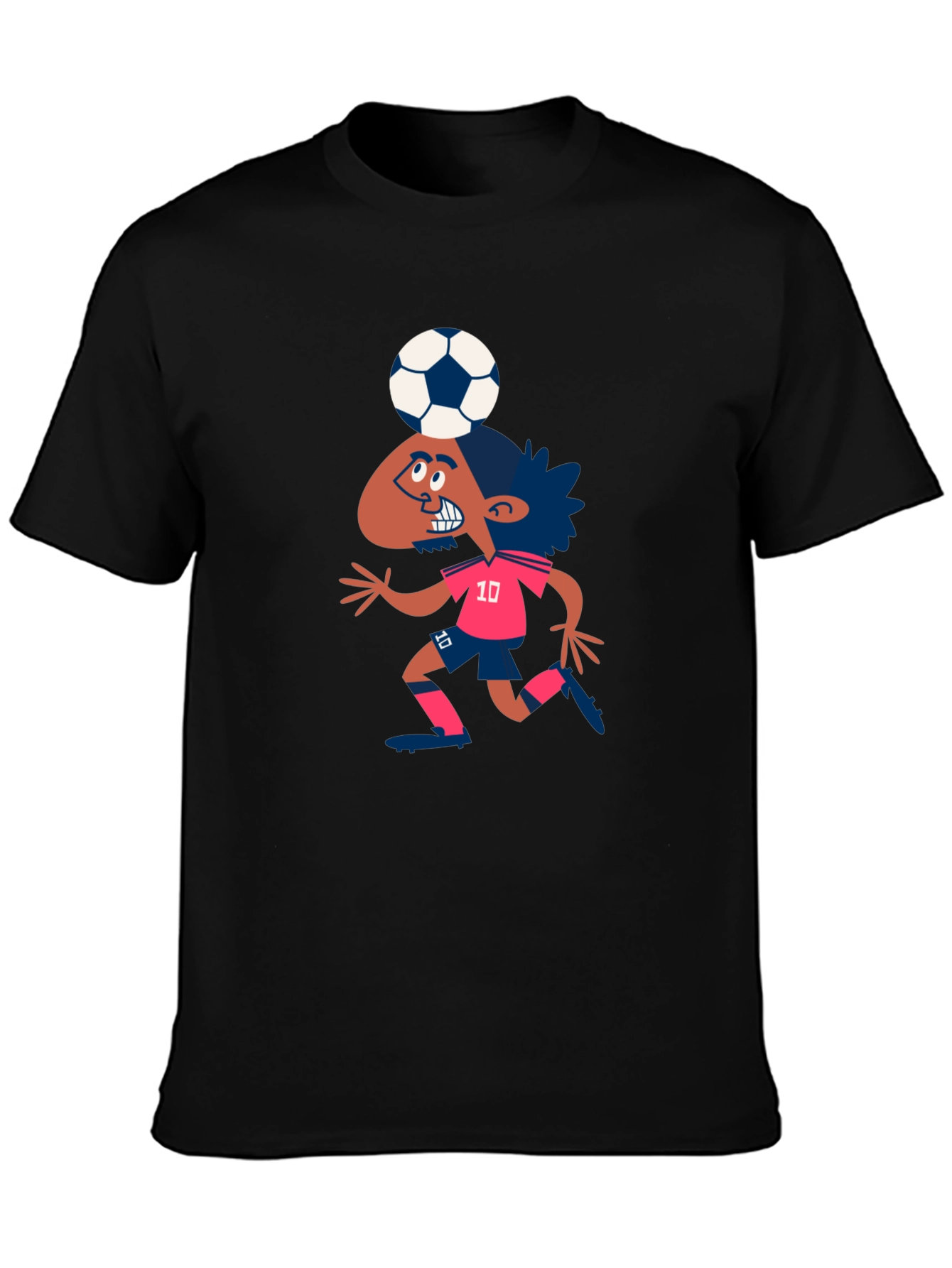 Cartoon Soccer Player Graphic T-Shirt