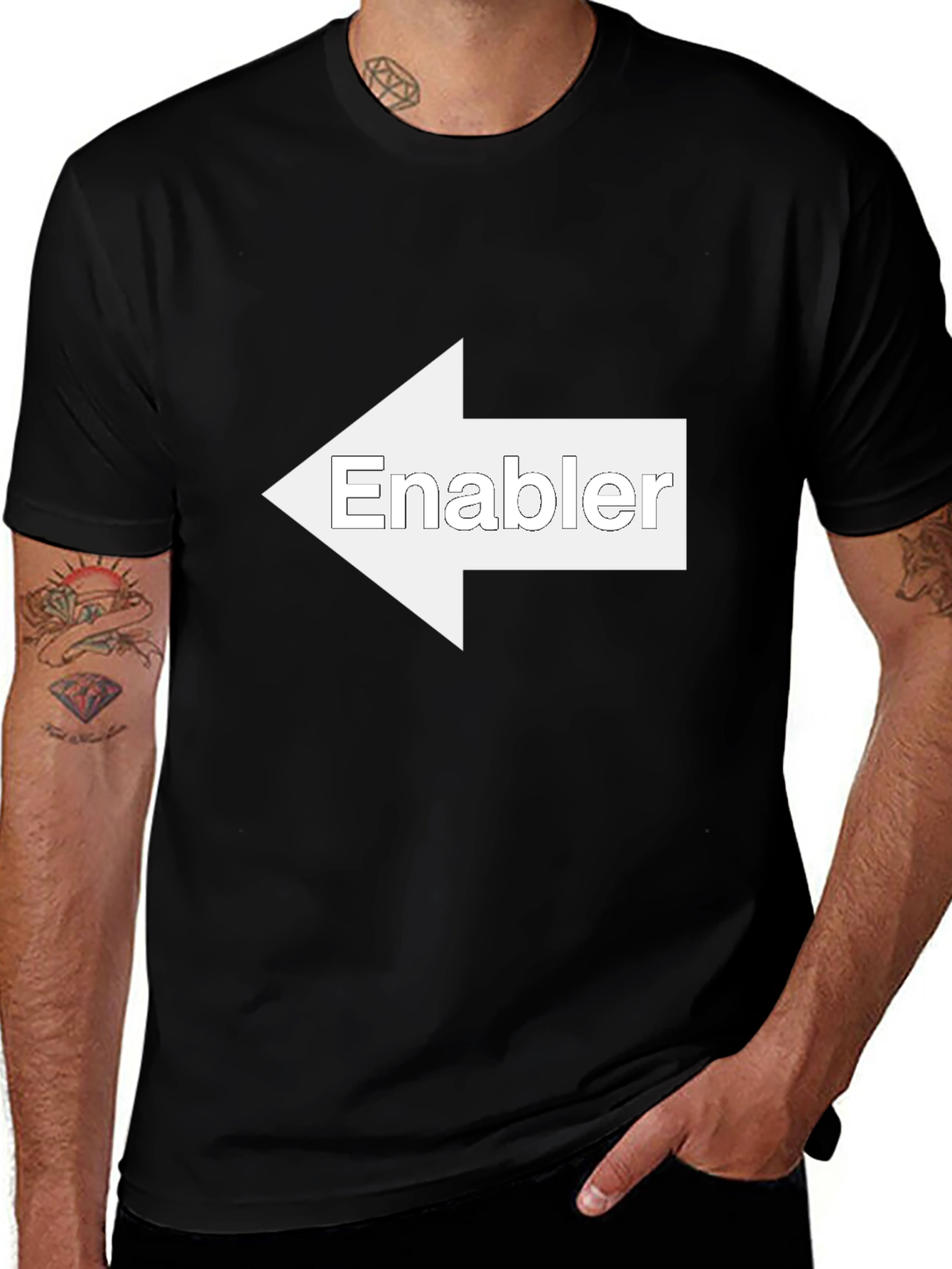 Enabler T-Shirt - Funny Left Arrow Design