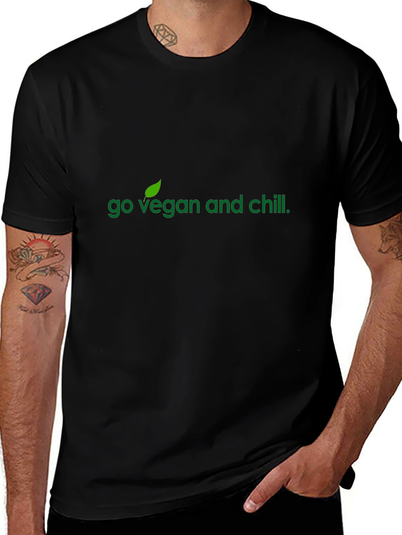 Go Vegan and Chill Black T-Shirt