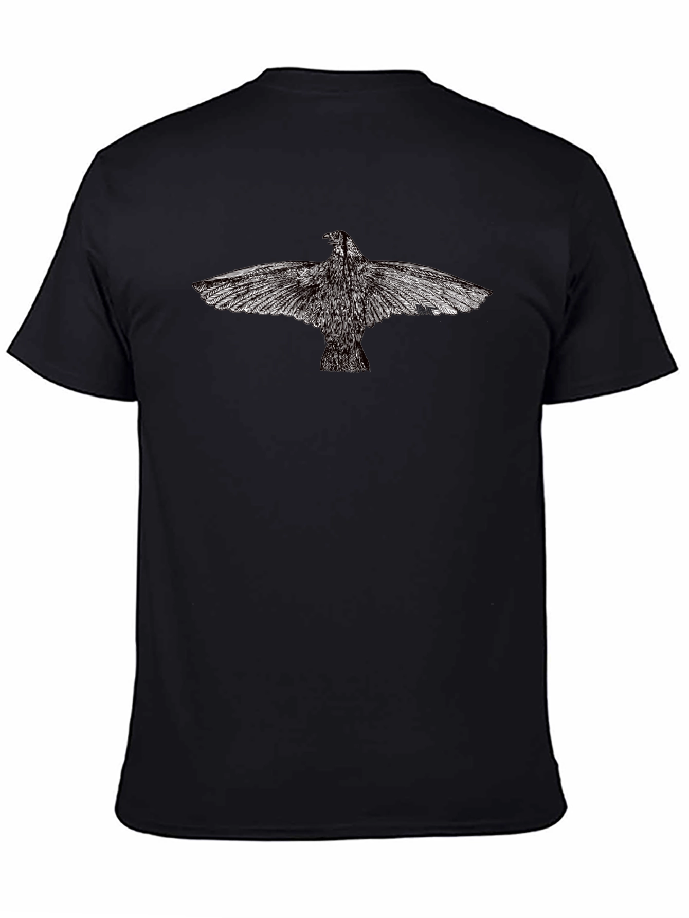 Black Bird Print Tee - Graphic T-Shirt