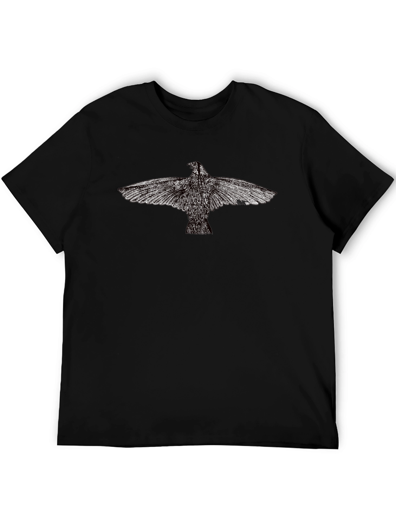 Black Bird Print Tee - Graphic T-Shirt