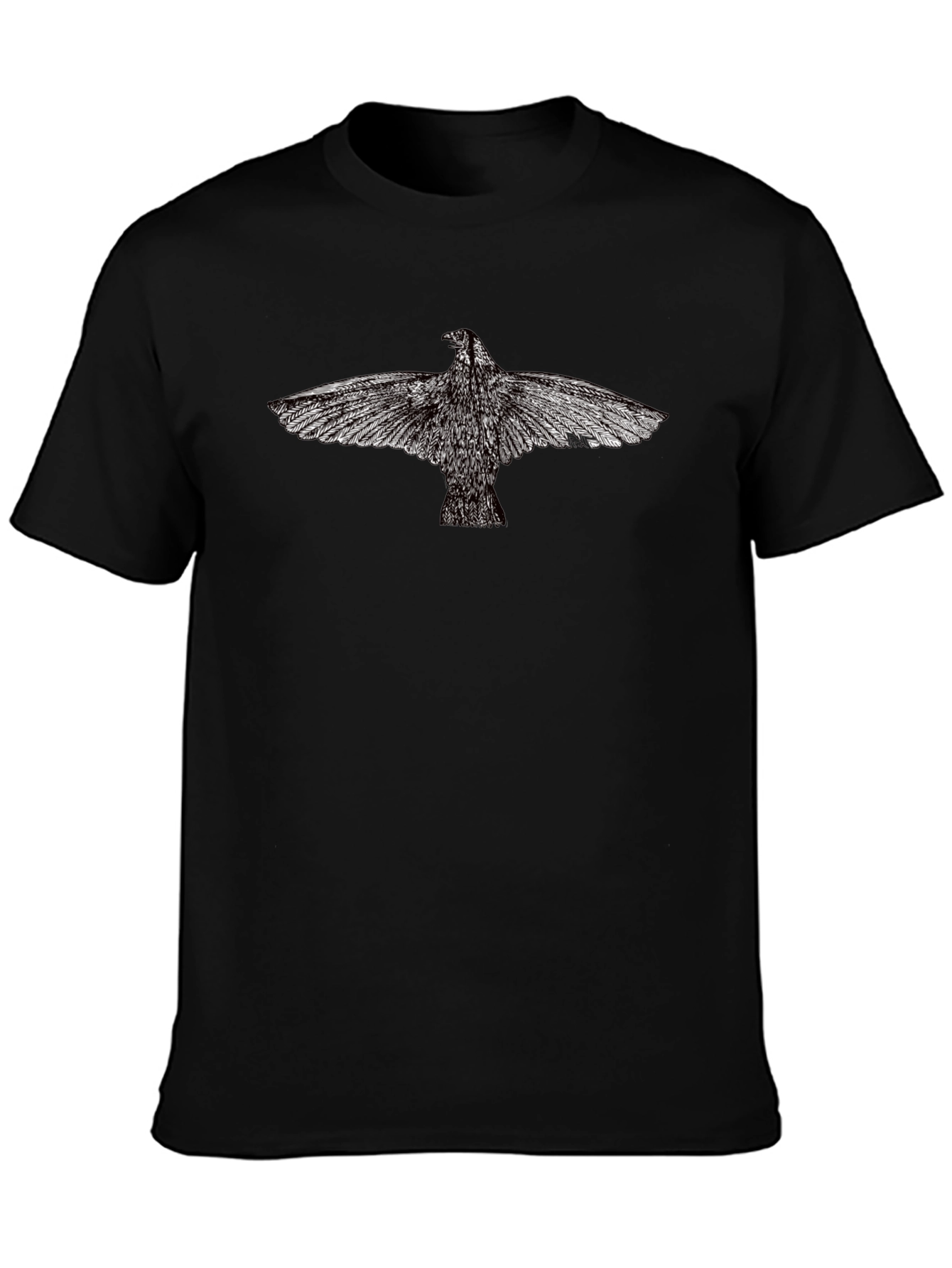 Black Bird Print Tee - Graphic T-Shirt