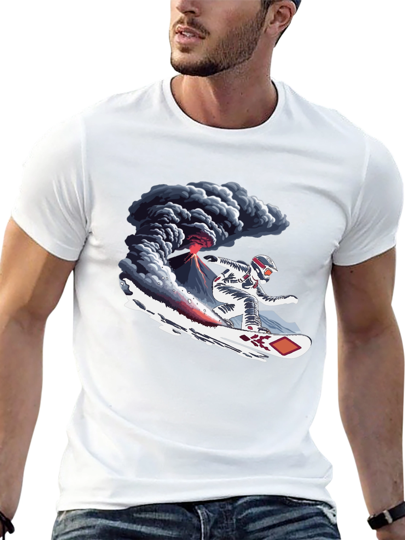Volcano Snowboard T-Shirt - Extreme Sports Graphic Tee