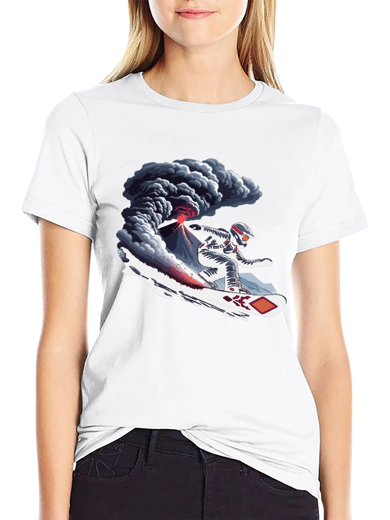 Volcano Snowboard T-Shirt - Extreme Sports Graphic Tee