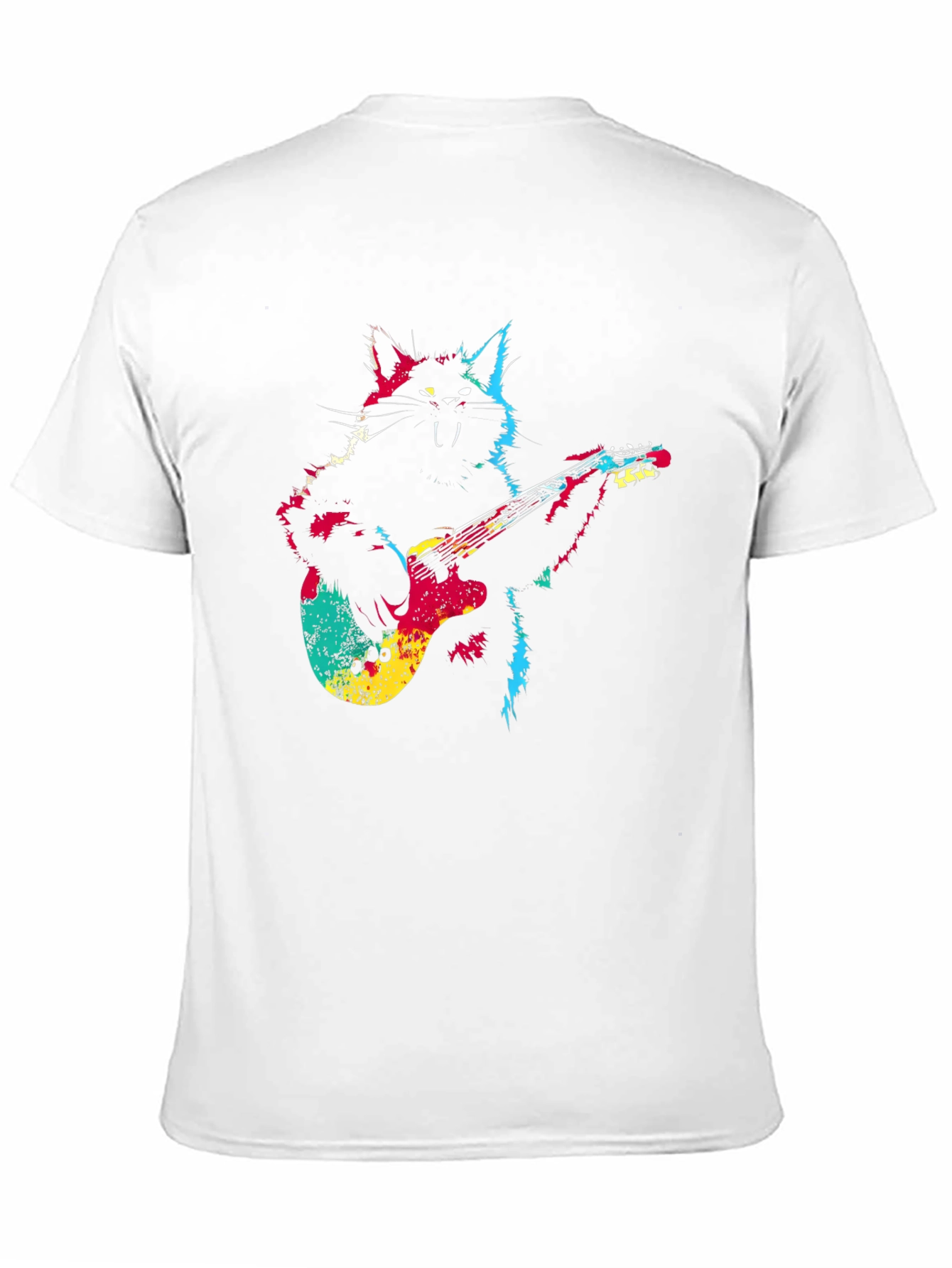 Rock Cat Guitar T-Shirt - Cool Graphic Tee