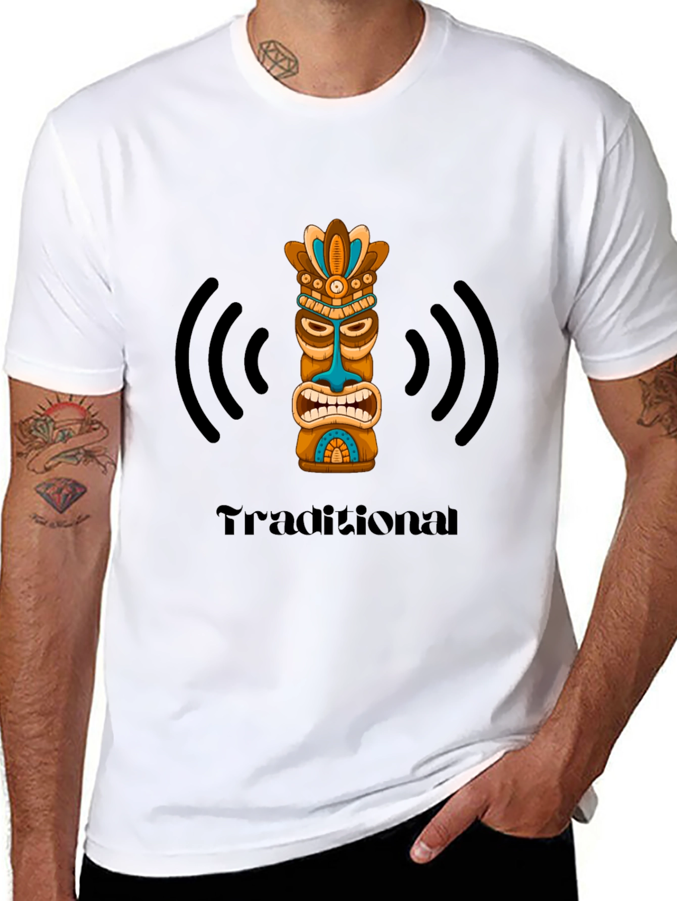 Traditional Tiki Black T-Shirt