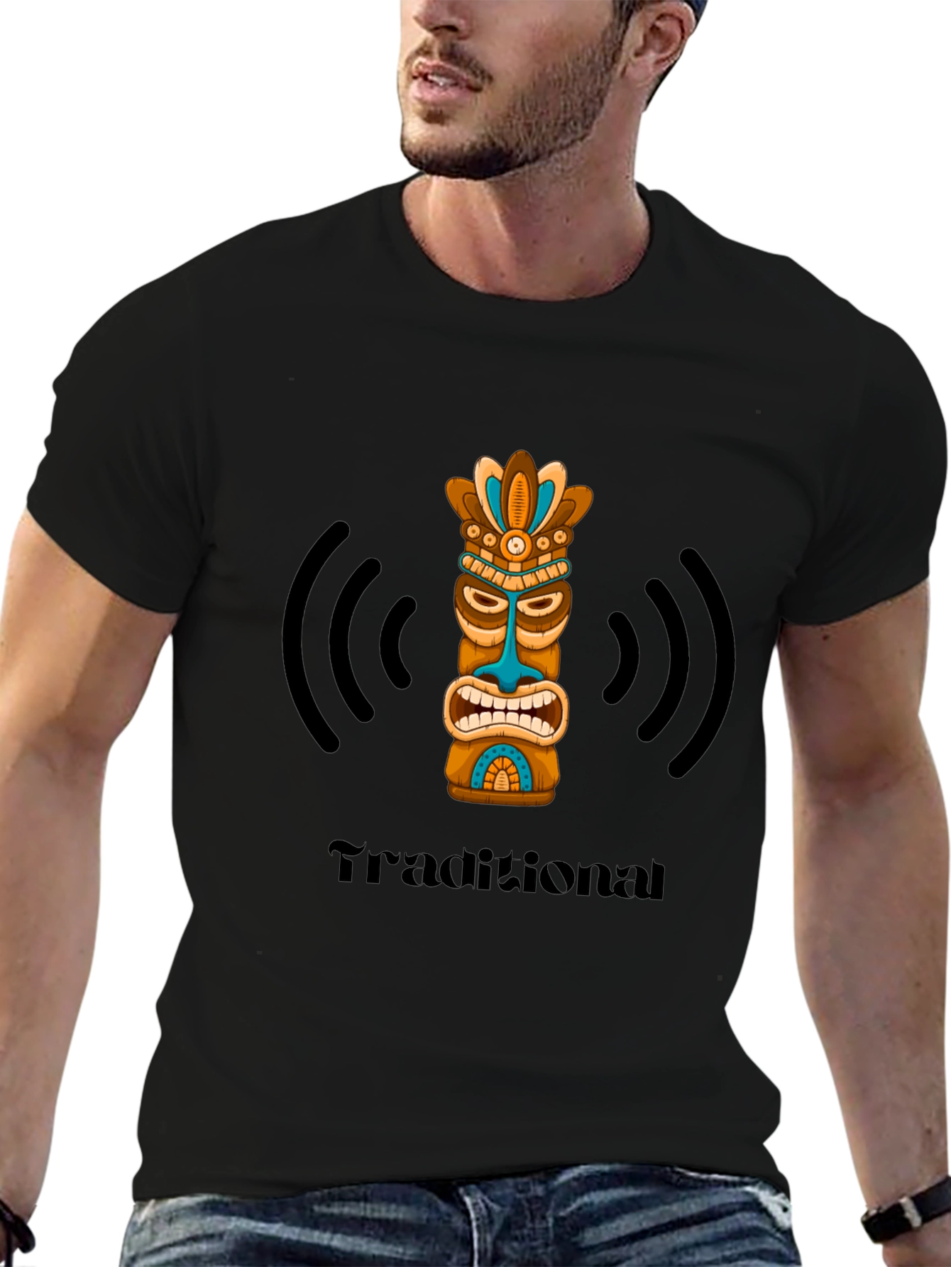 Traditional Tiki Black T-Shirt