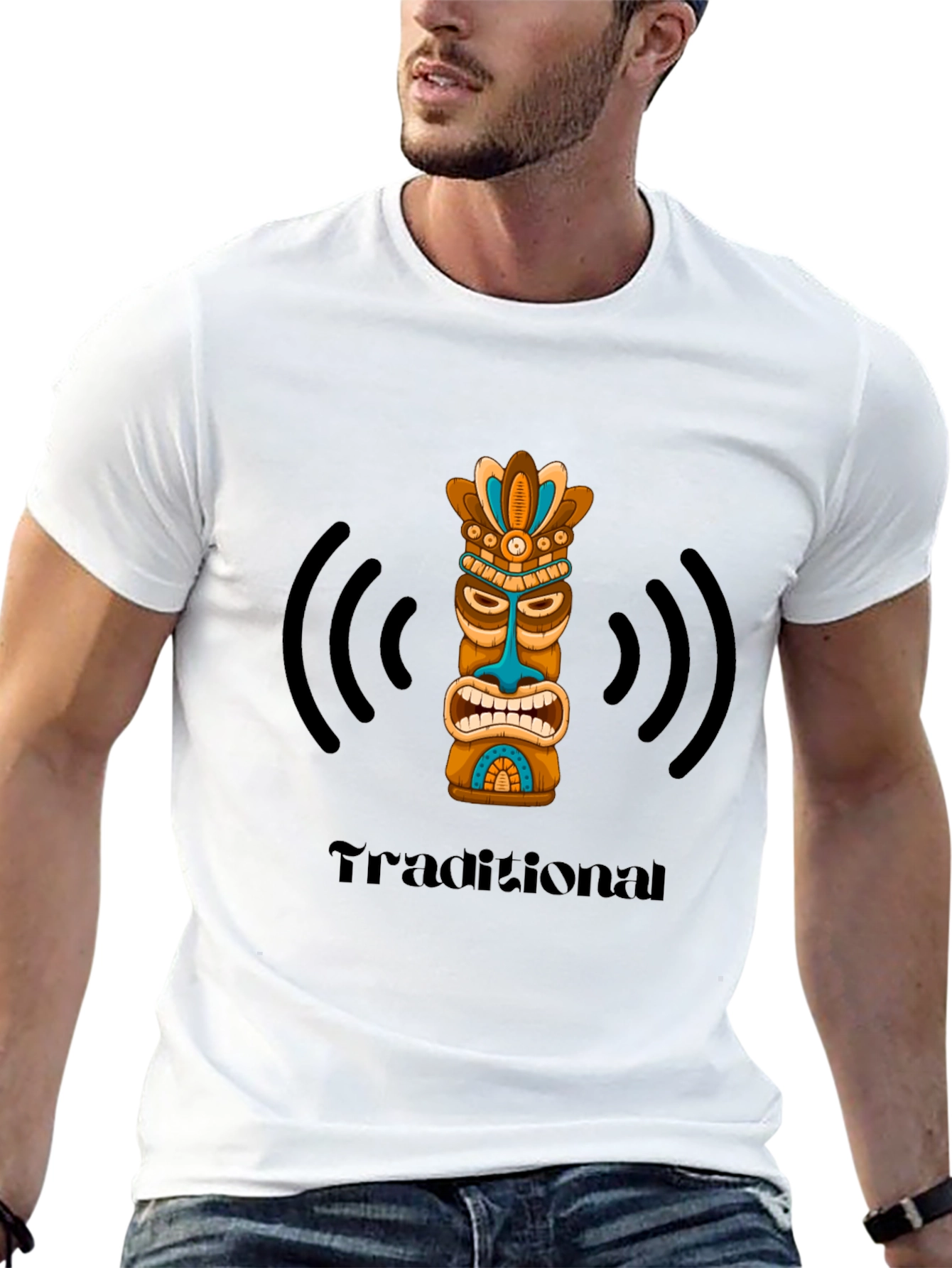 Traditional Tiki Black T-Shirt