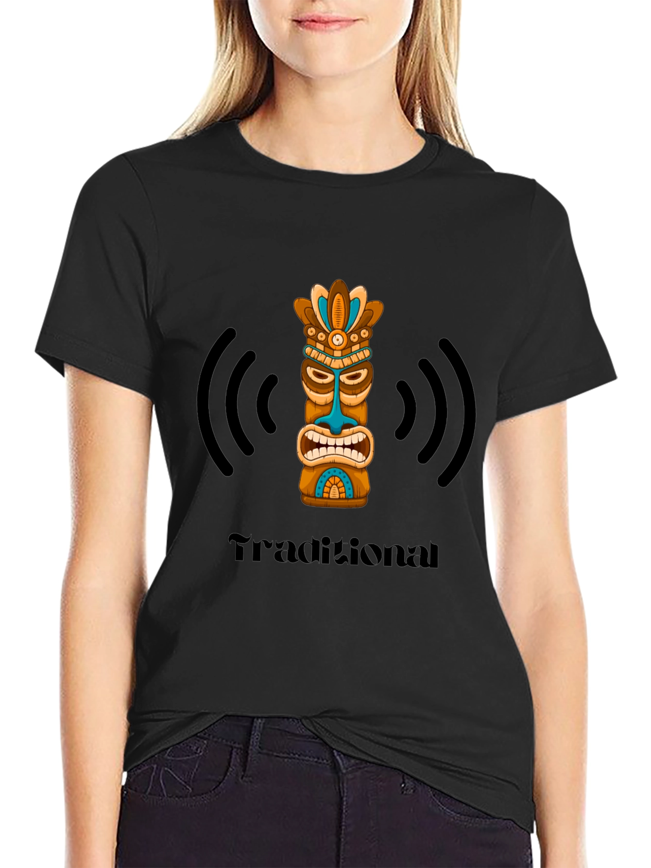 Traditional Tiki Black T-Shirt