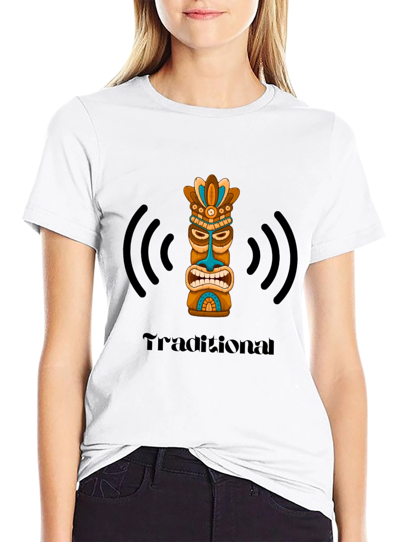 Traditional Tiki Black T-Shirt