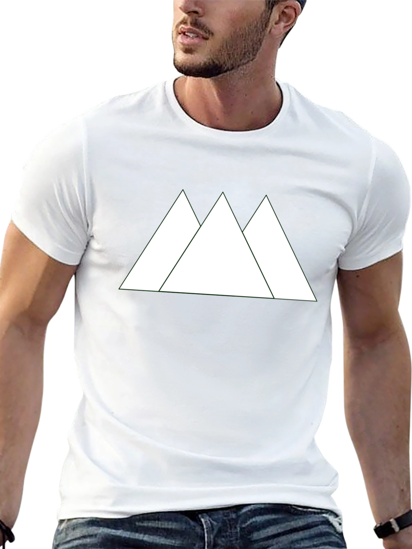 Minimalist Mountain Peak Graphic Tee - Black