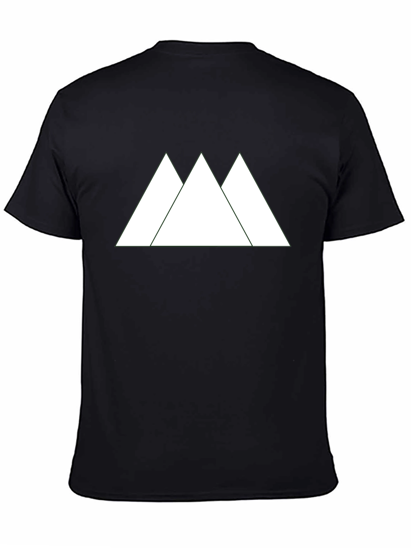 Minimalist Mountain Peak Graphic Tee - Black
