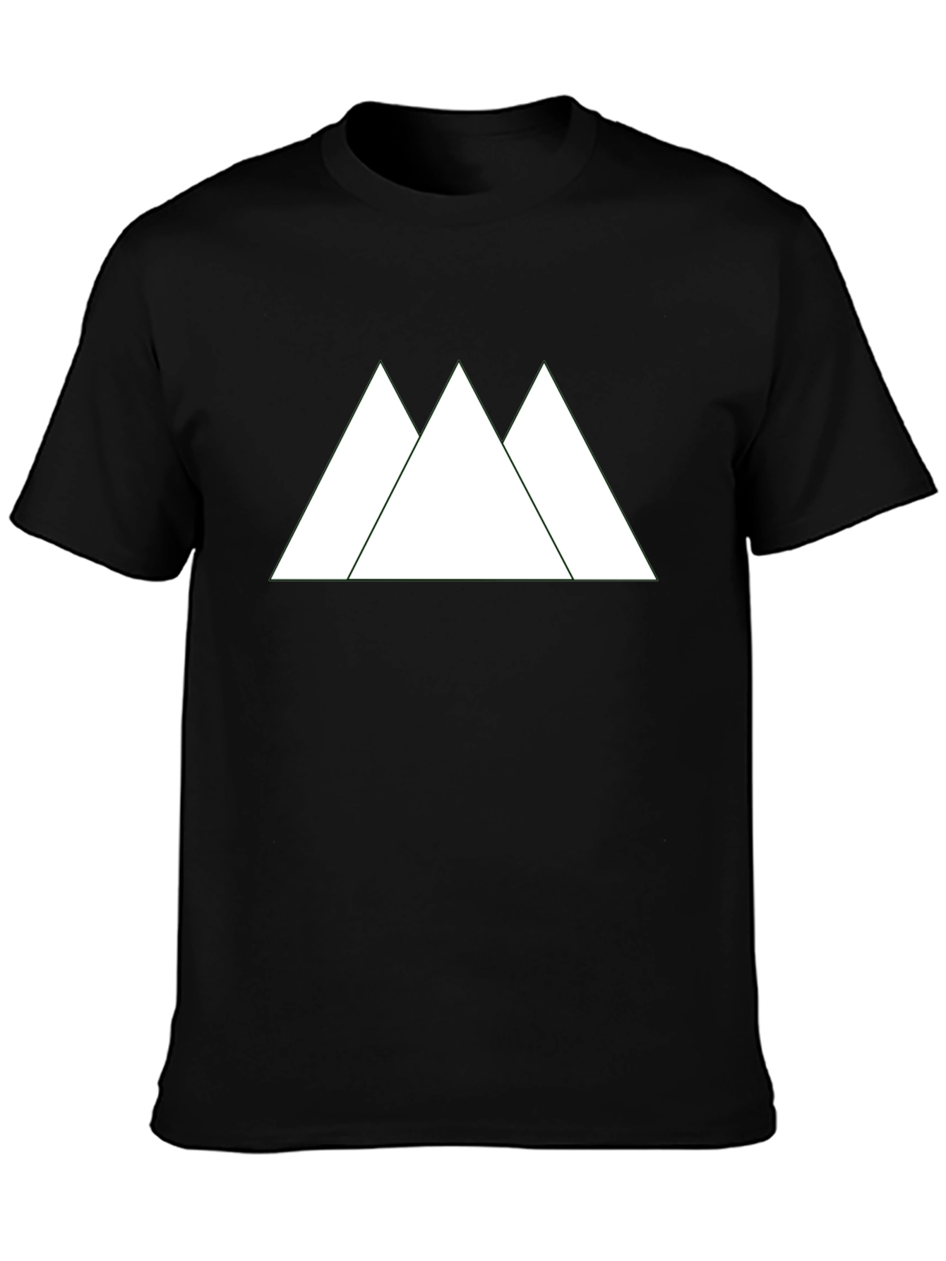Minimalist Mountain Peak Graphic Tee - Black