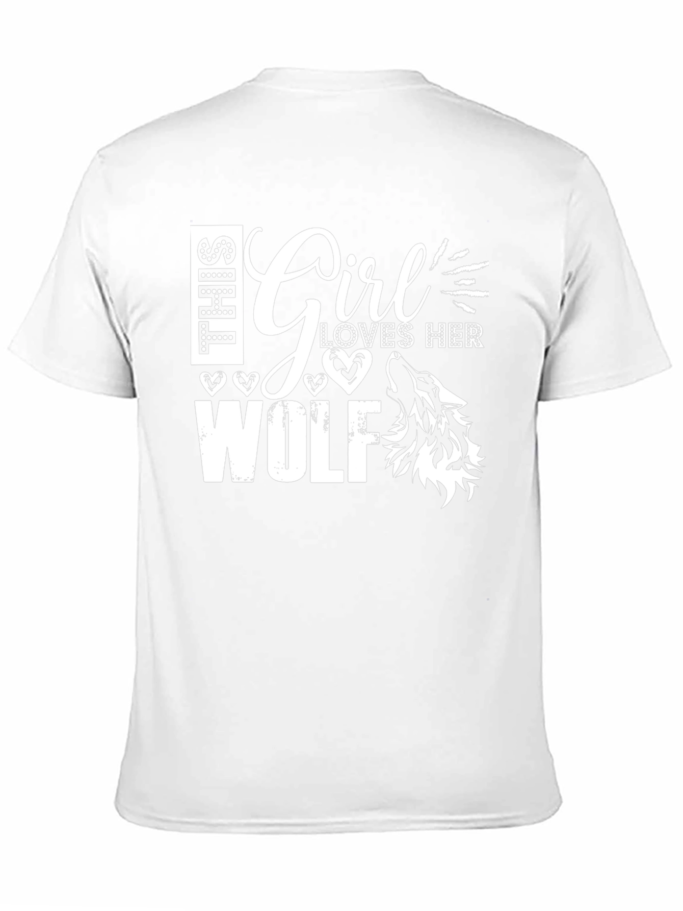 Girl Loves Wolf Graphic T-Shirt Black