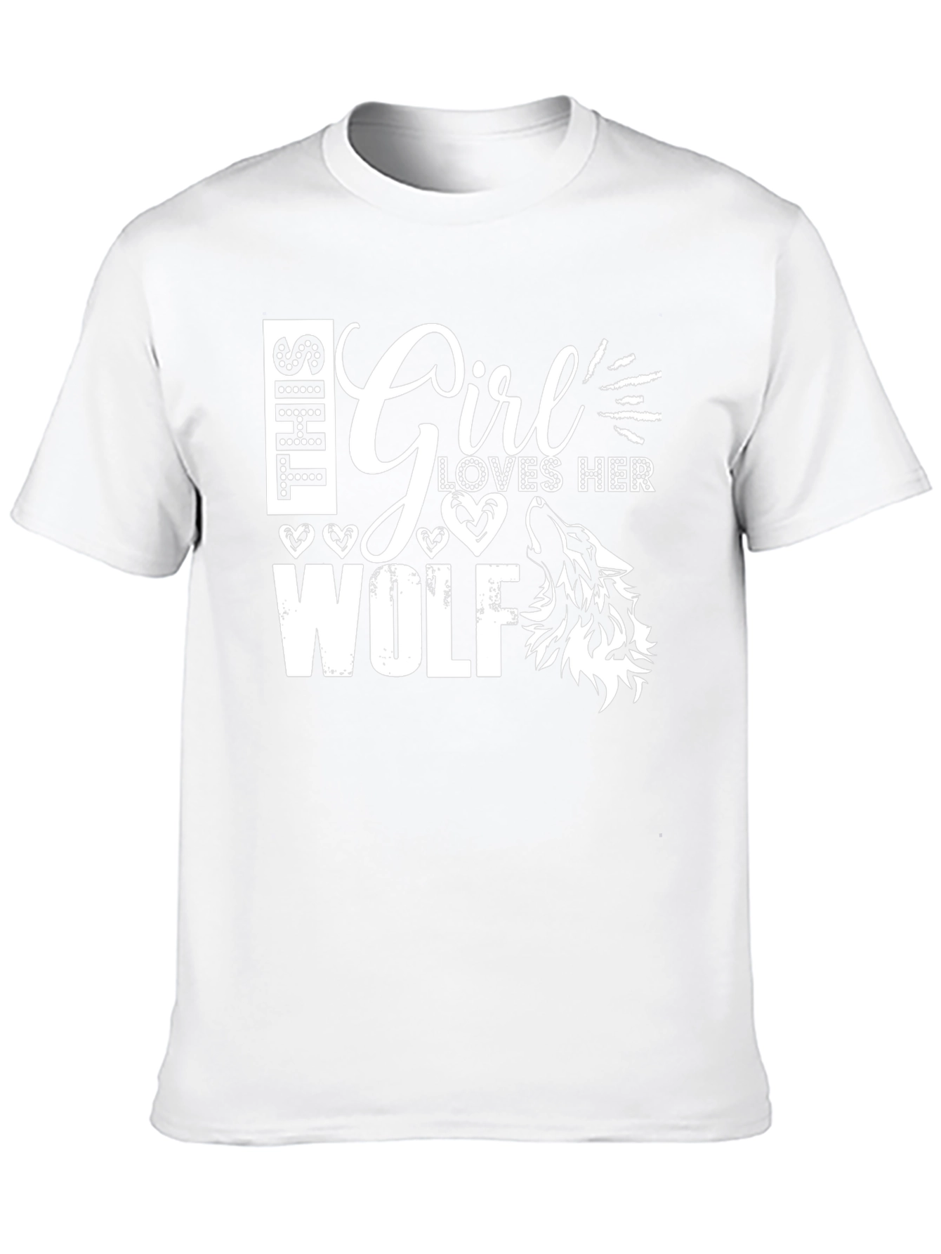 Girl Loves Wolf Graphic T-Shirt Black