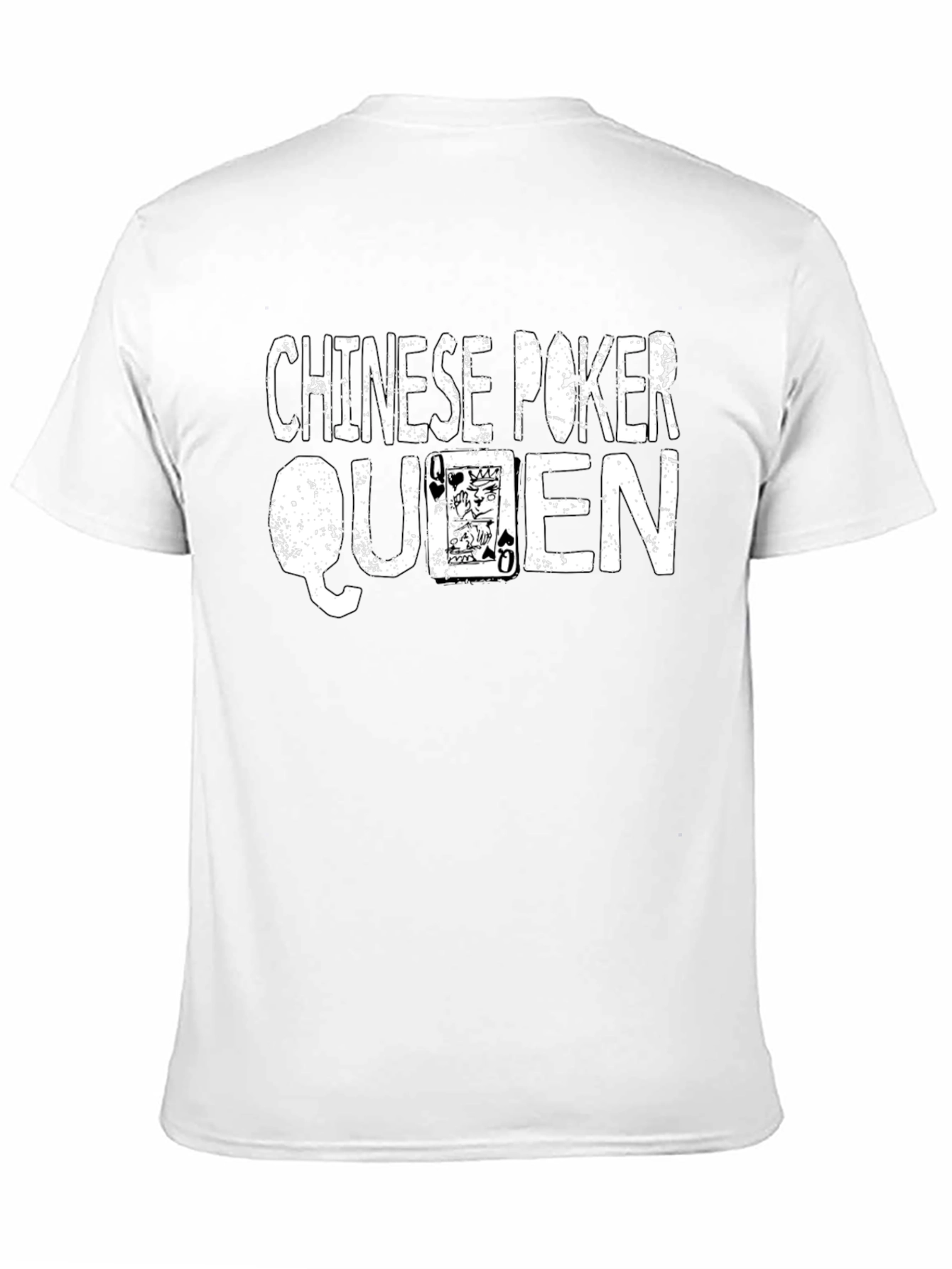 Chinese Poker Queen Graphic Tee - Black