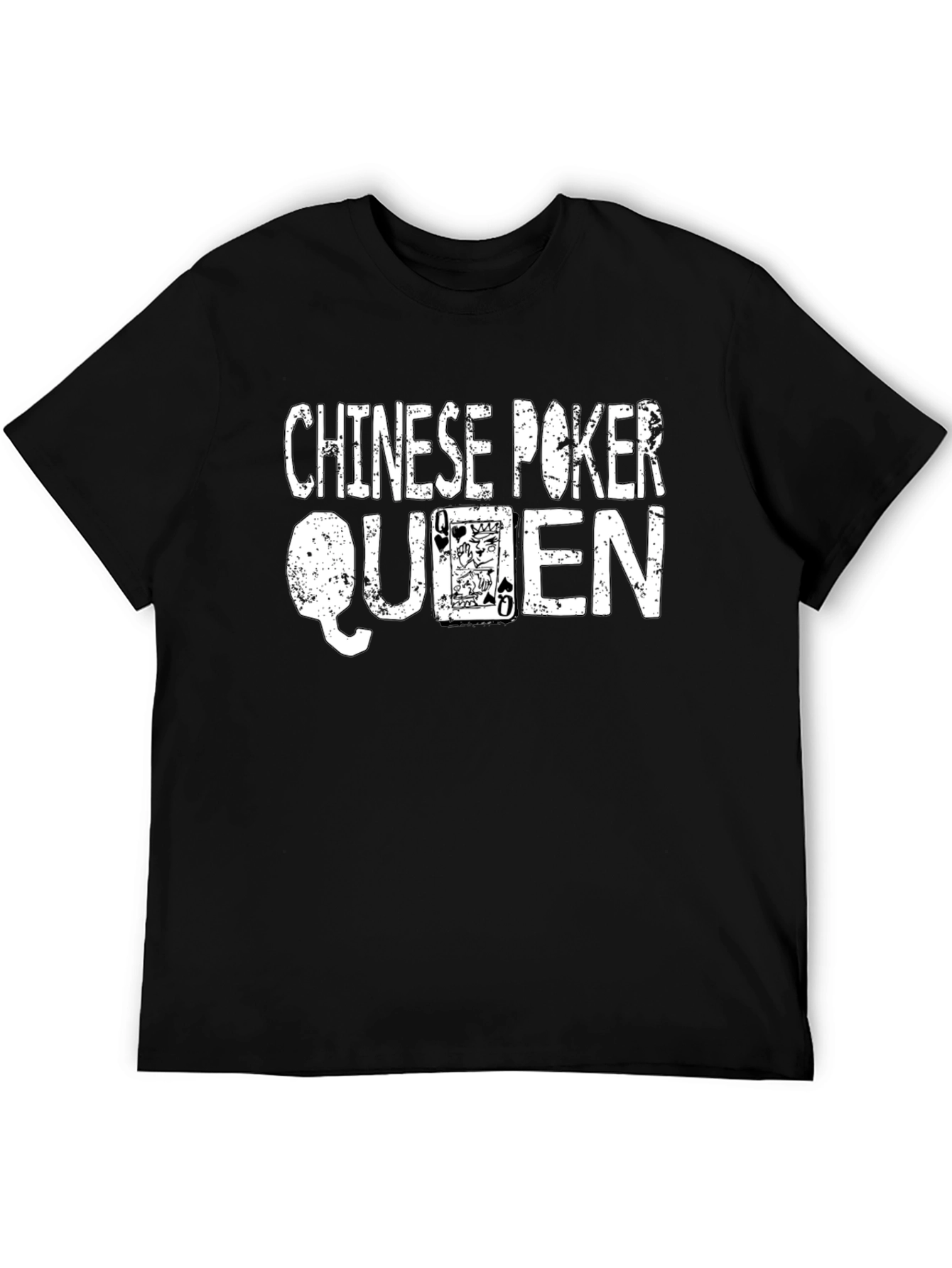 Chinese Poker Queen Graphic Tee - Black