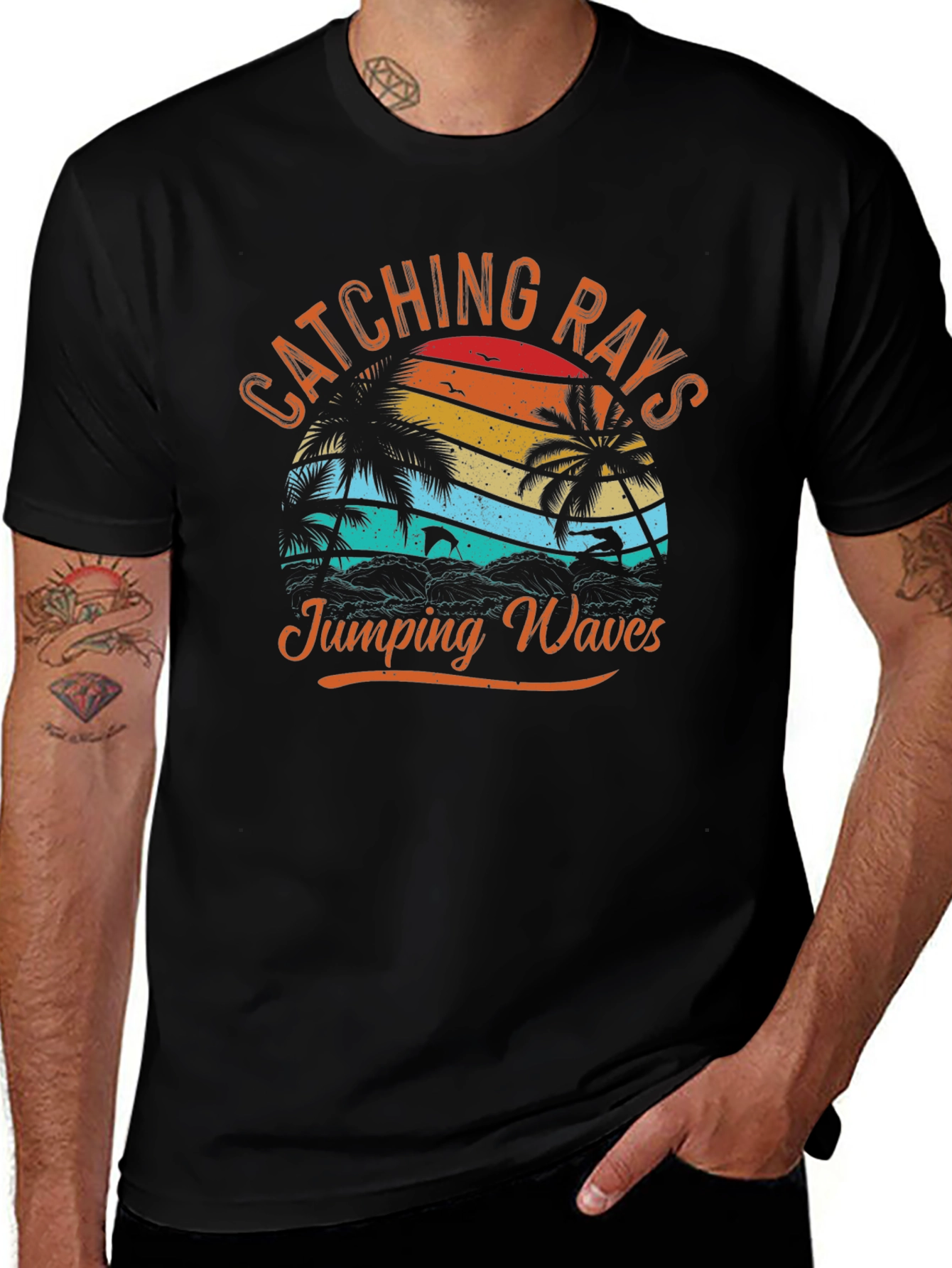 Catching Rays Jumping Waves Graphic Tee