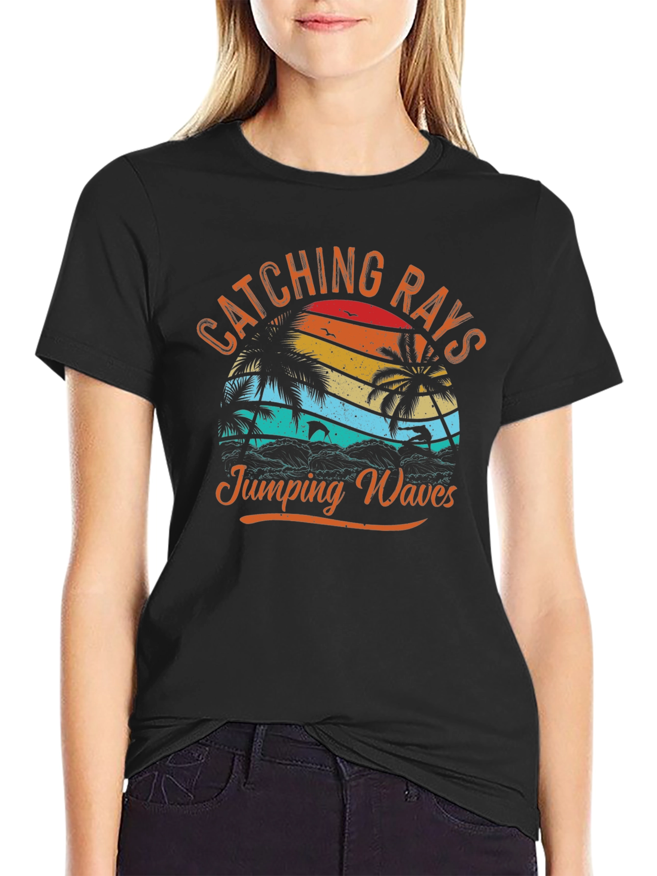 Catching Rays Jumping Waves Graphic Tee