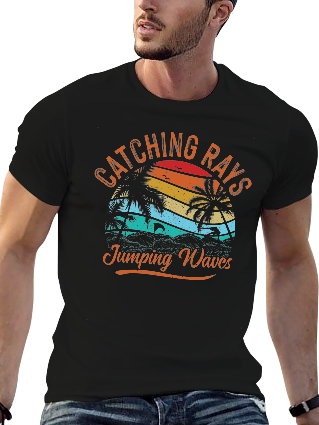 Catching Rays Jumping Waves Graphic Tee