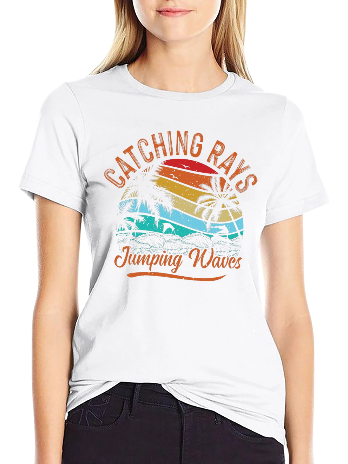 Catching Rays Jumping Waves Graphic Tee