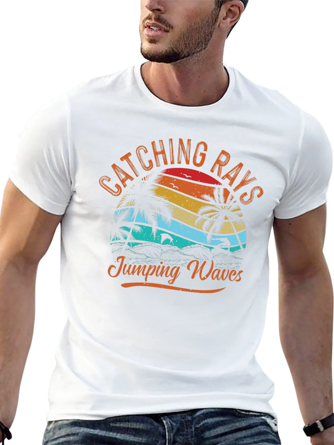 Catching Rays Jumping Waves Graphic Tee