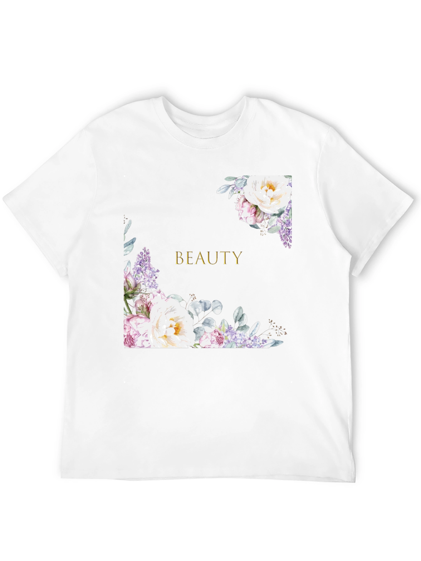 Floral Beauty Graphic Print Black T-Shirt