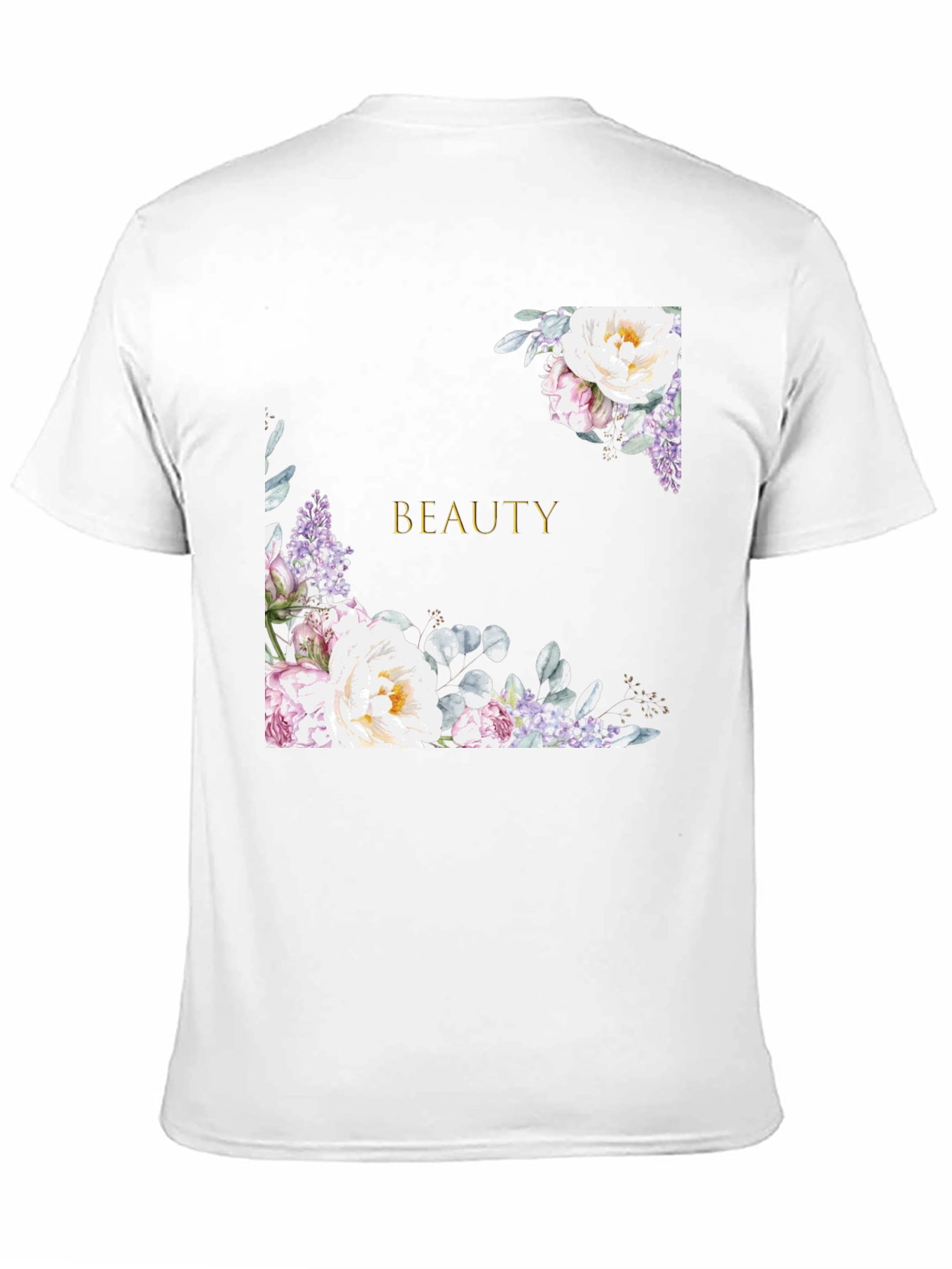 Floral Beauty Graphic Print Black T-Shirt