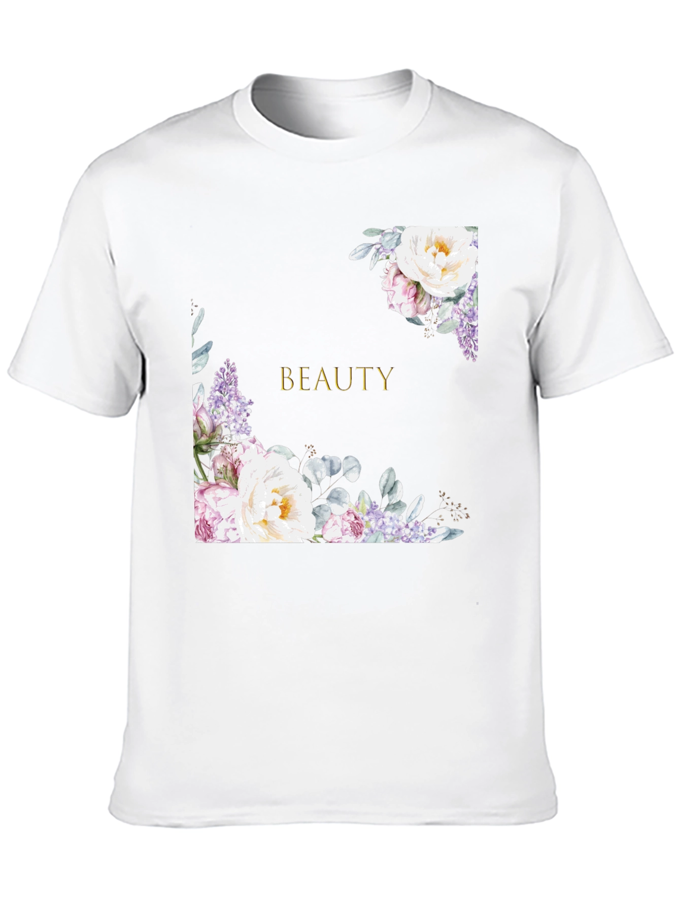 Floral Beauty Graphic Print Black T-Shirt