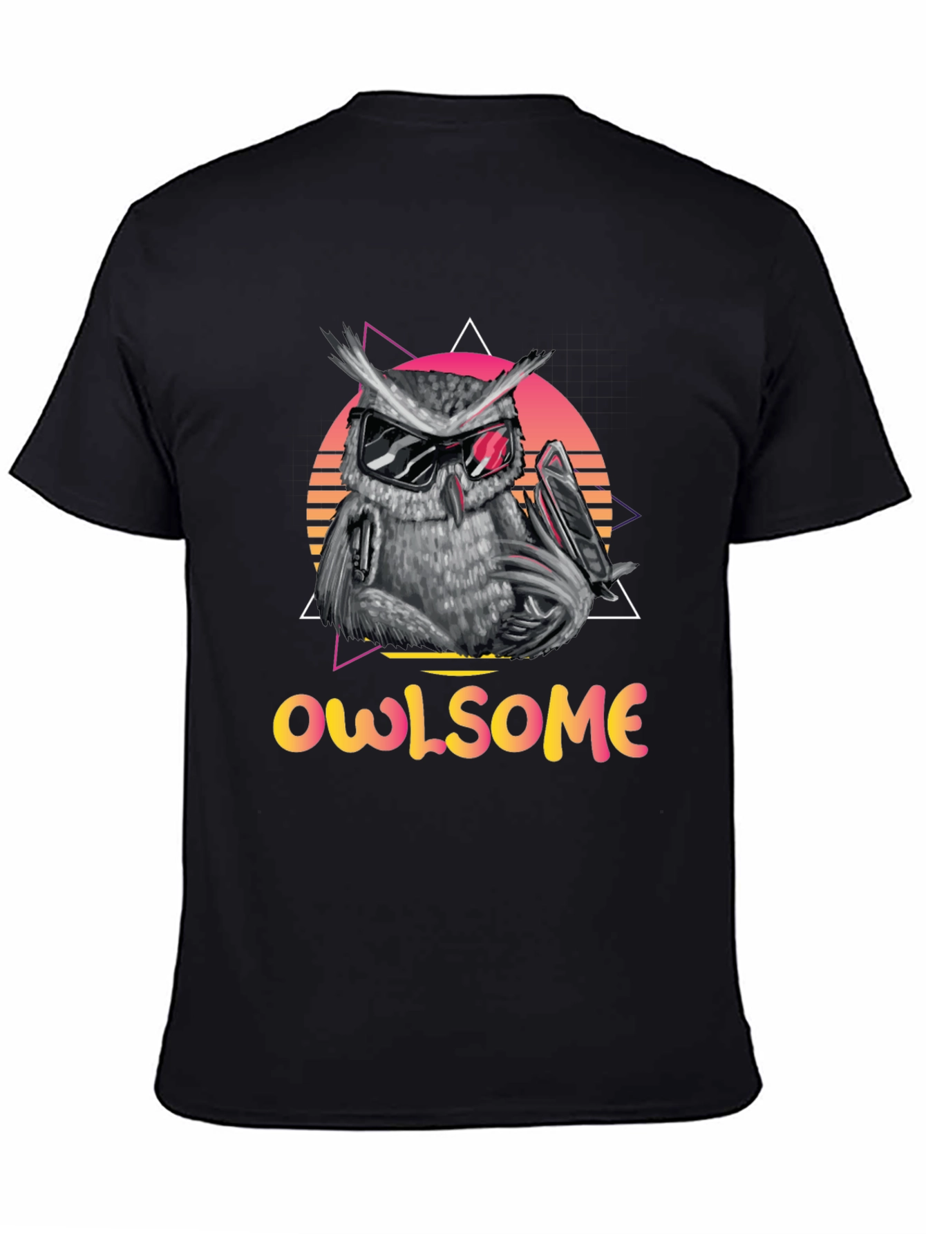 Cool Owl Graphic Tee - Owlsome Black T-Shirt