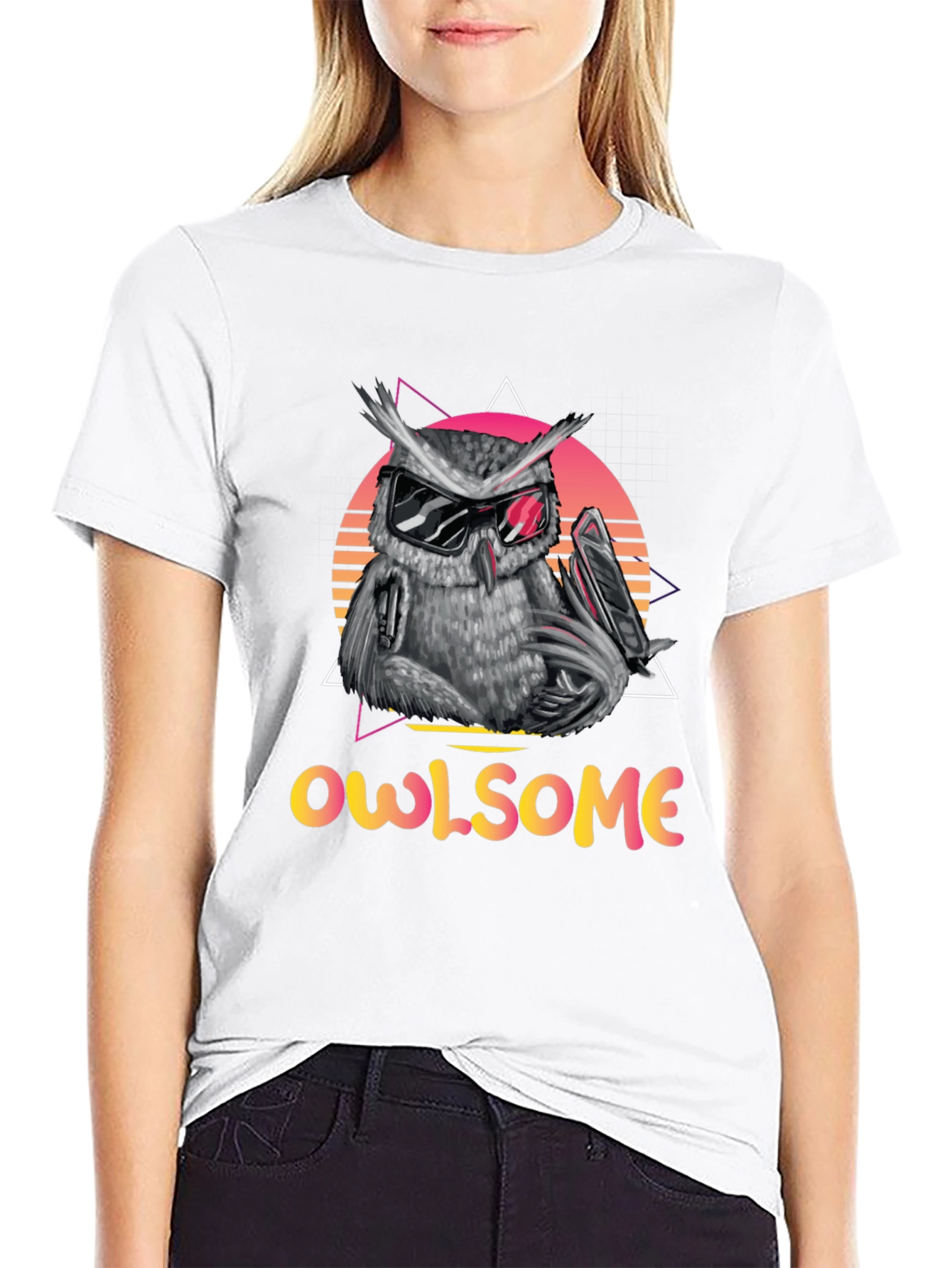 Cool Owl Graphic Tee - Owlsome Black T-Shirt