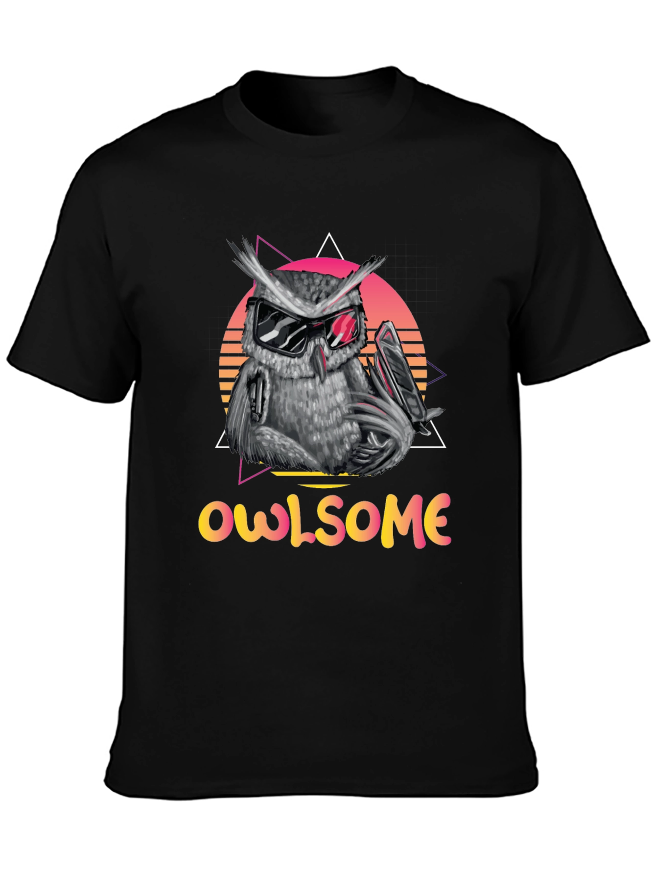 Cool Owl Graphic Tee - Owlsome Black T-Shirt